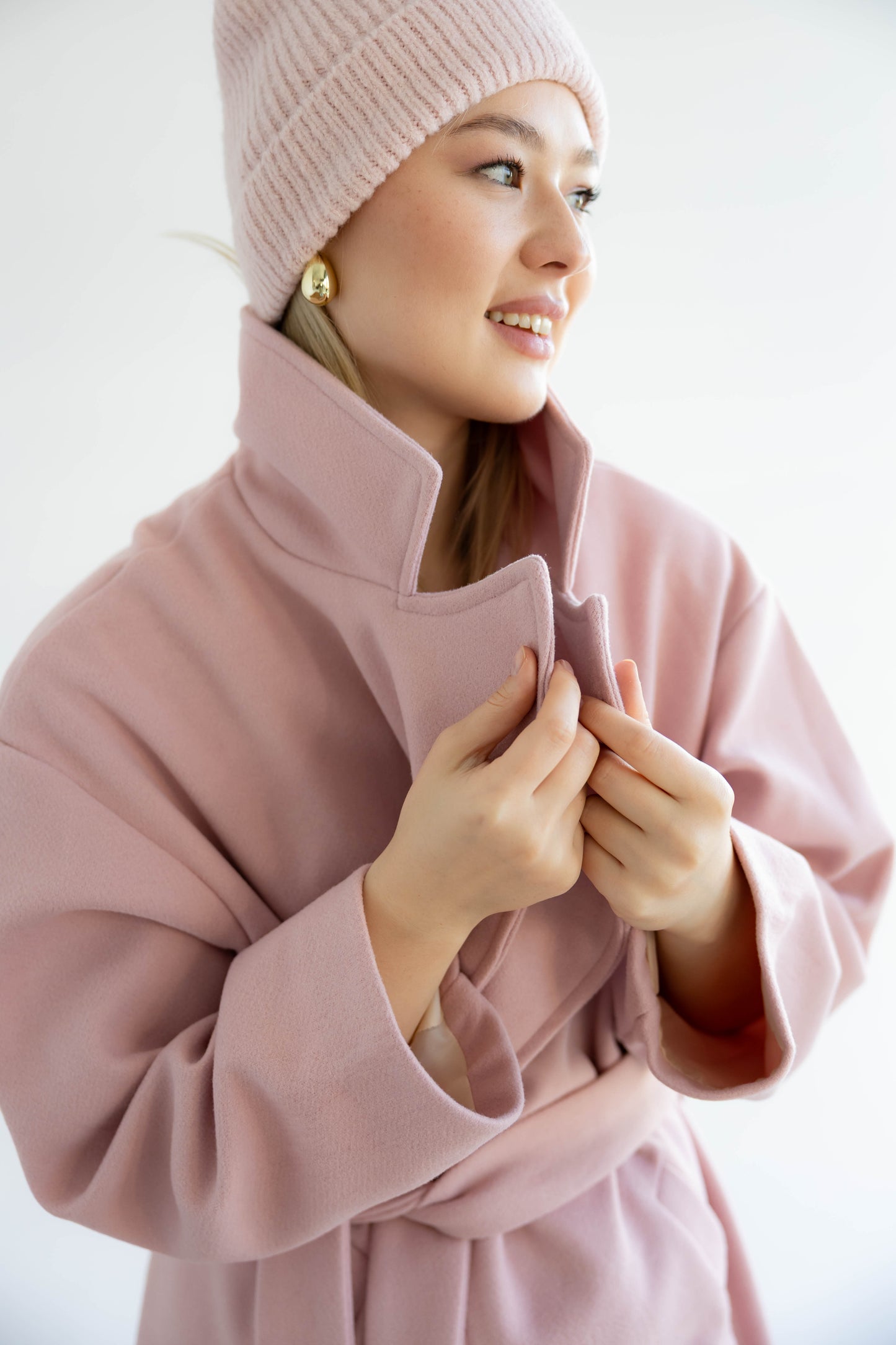 Snow Grace Coat In Blush
