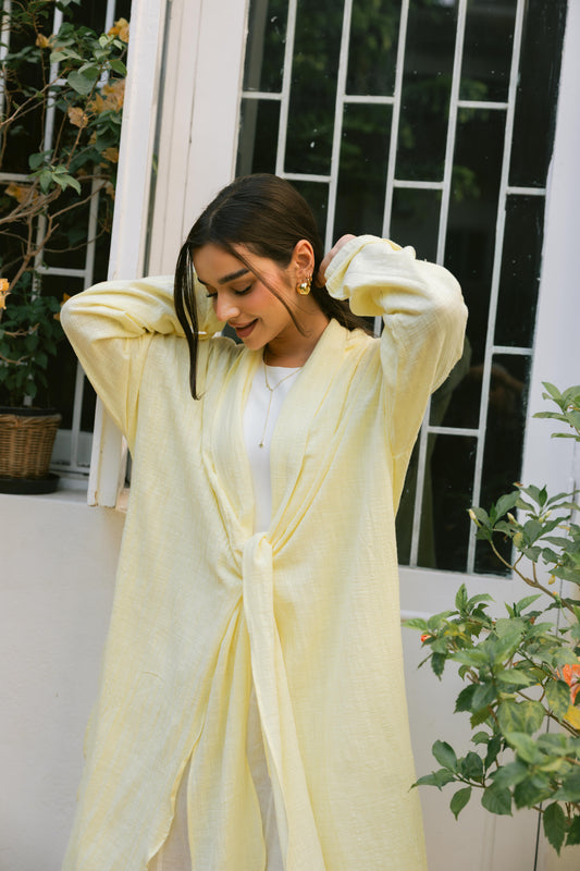 Sunset Flow Cardigan - Pastel Yellow