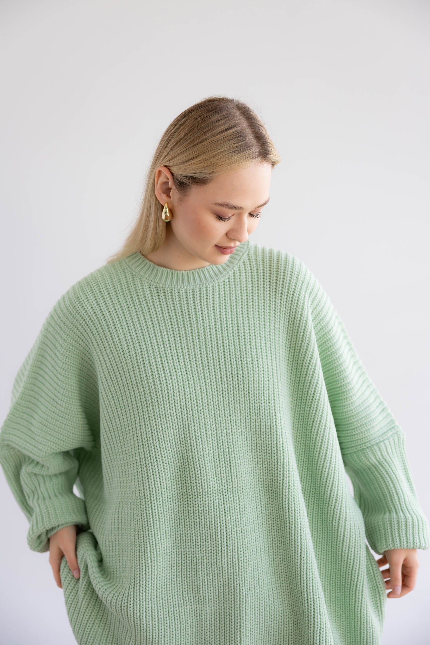 Bubblegum Knit Pullover In Mint