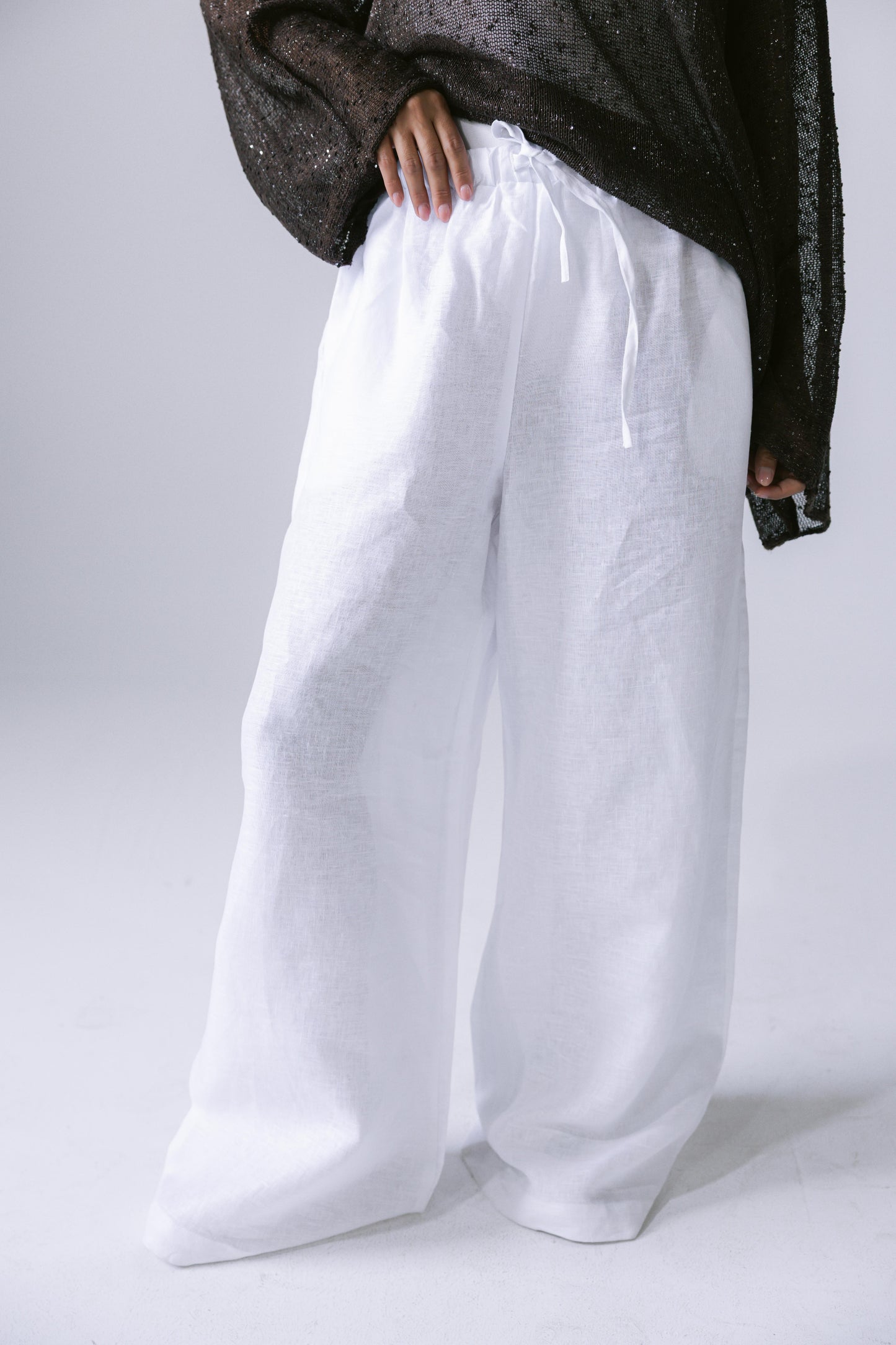 Pure Linen Pants - White