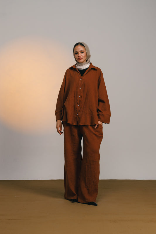 The breezy set in chocolate brown