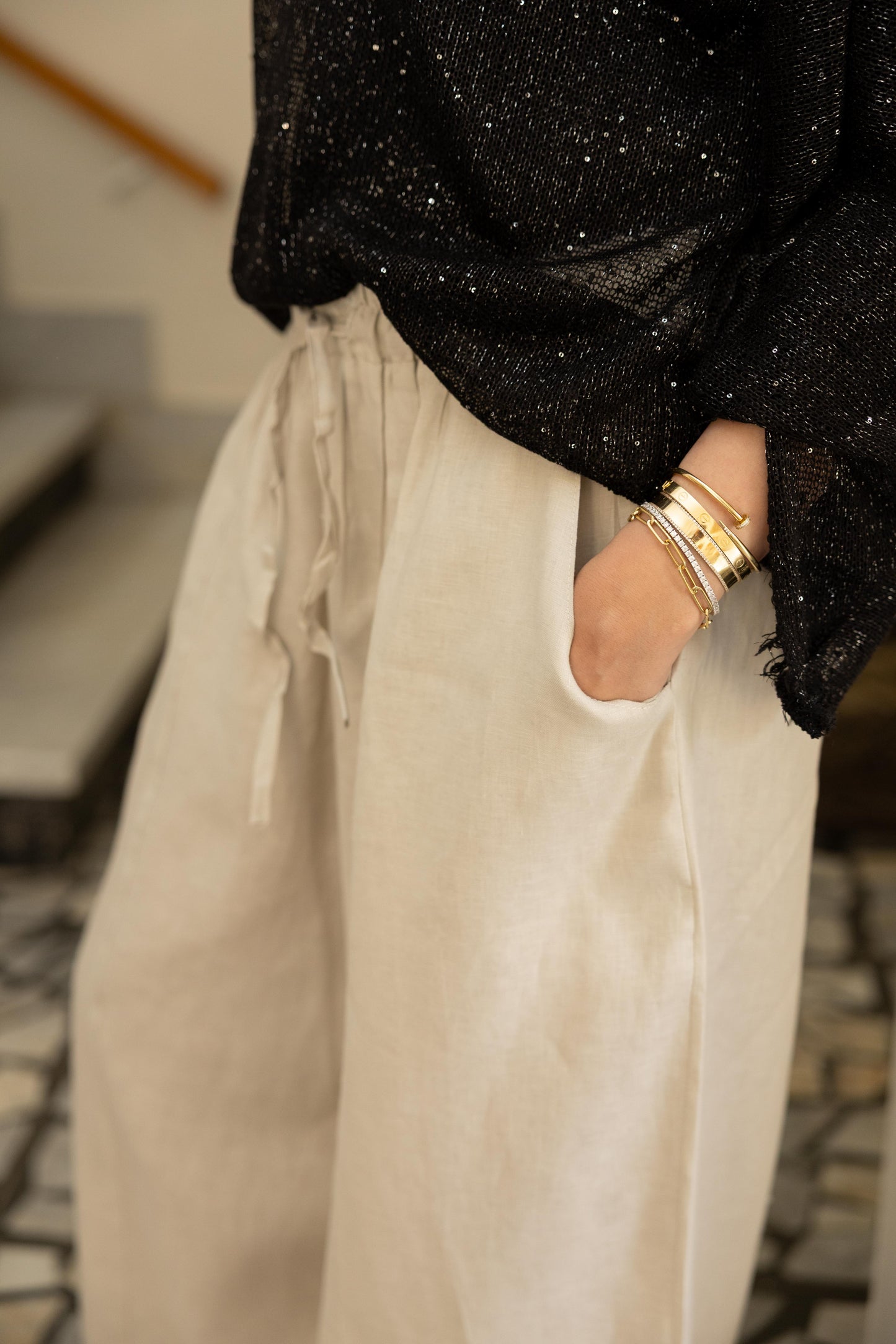 Ballon Linen Pants - Biege