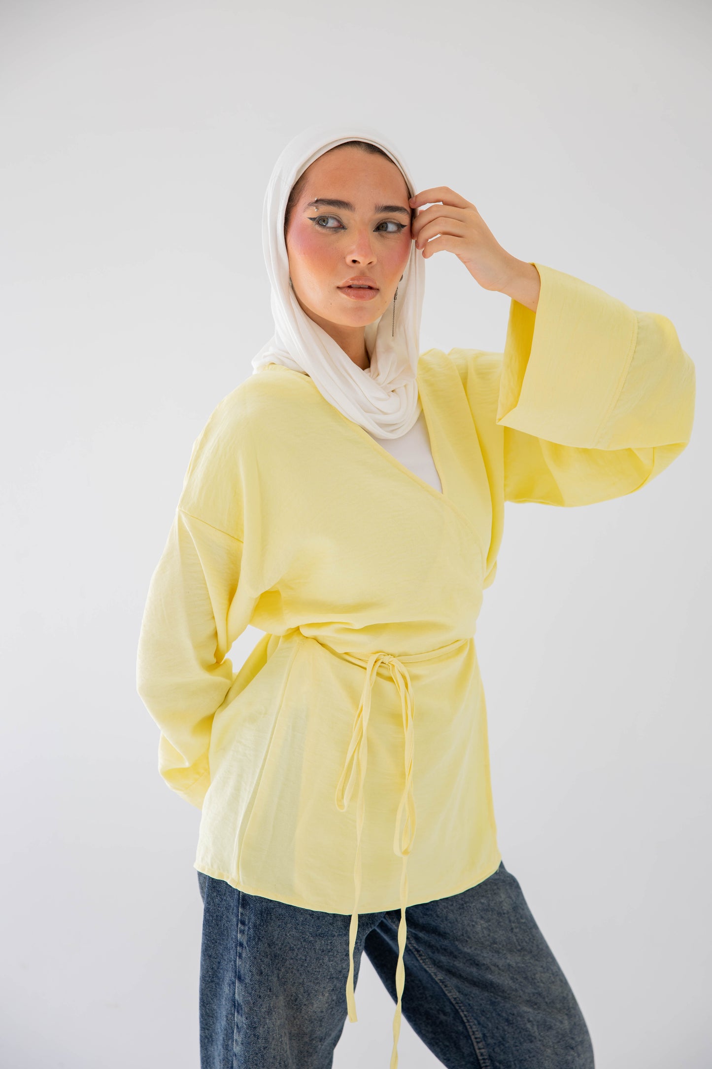 Luna wrap in pastel yellow