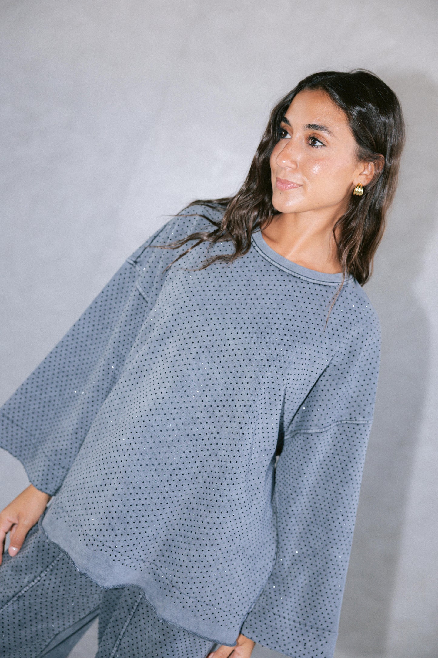 Relaxed Studded Set - Grey