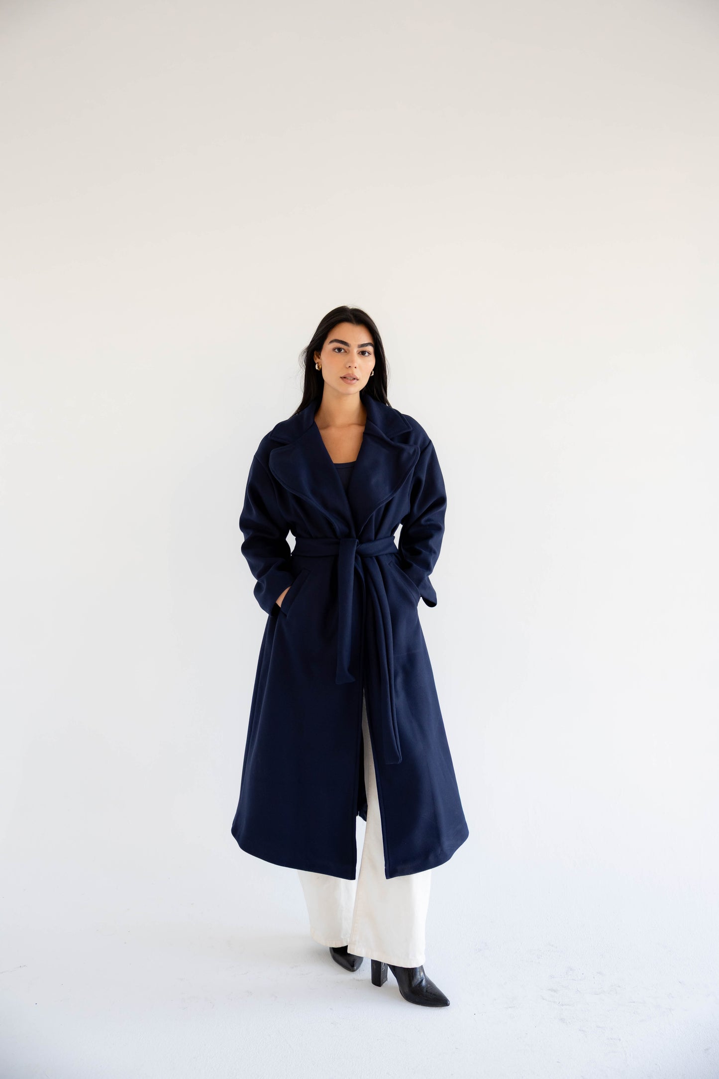 Snow Grace Coat In Navy