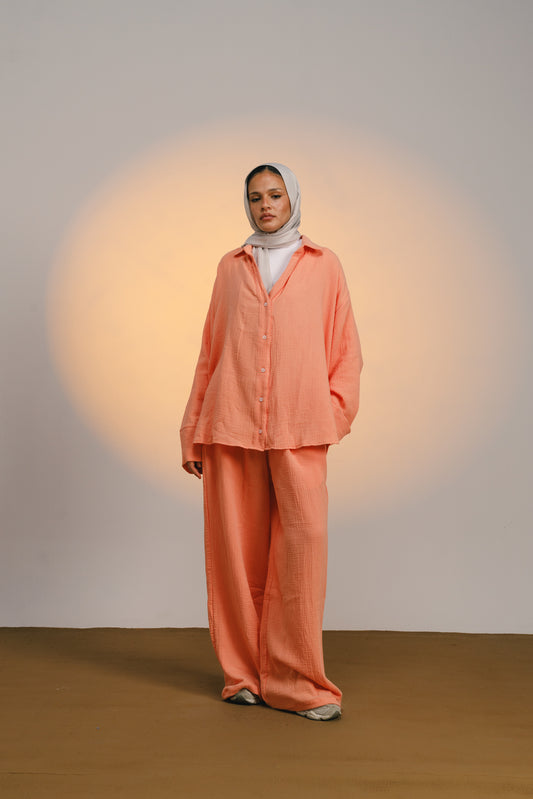 The breezy set is pastel orange
