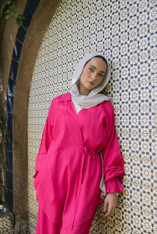 ASMC linen set in pink