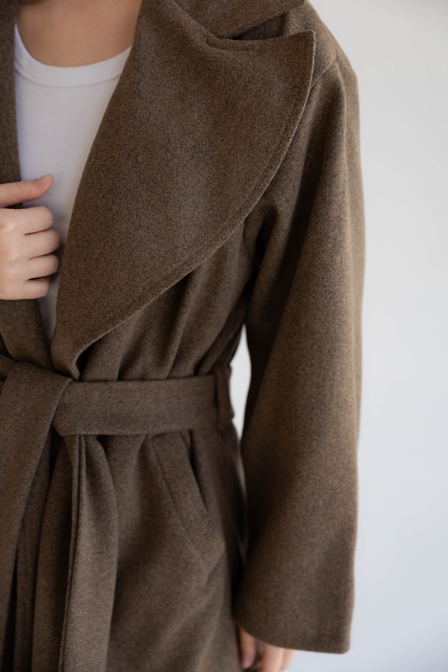 Snow Grace Coat In Coffee Bean