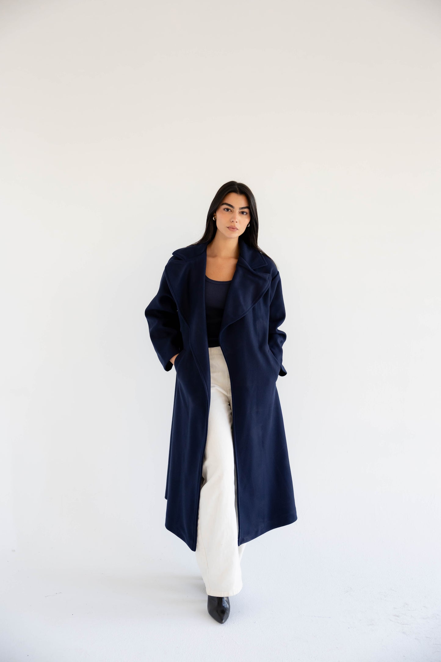 Snow Grace Coat In Navy