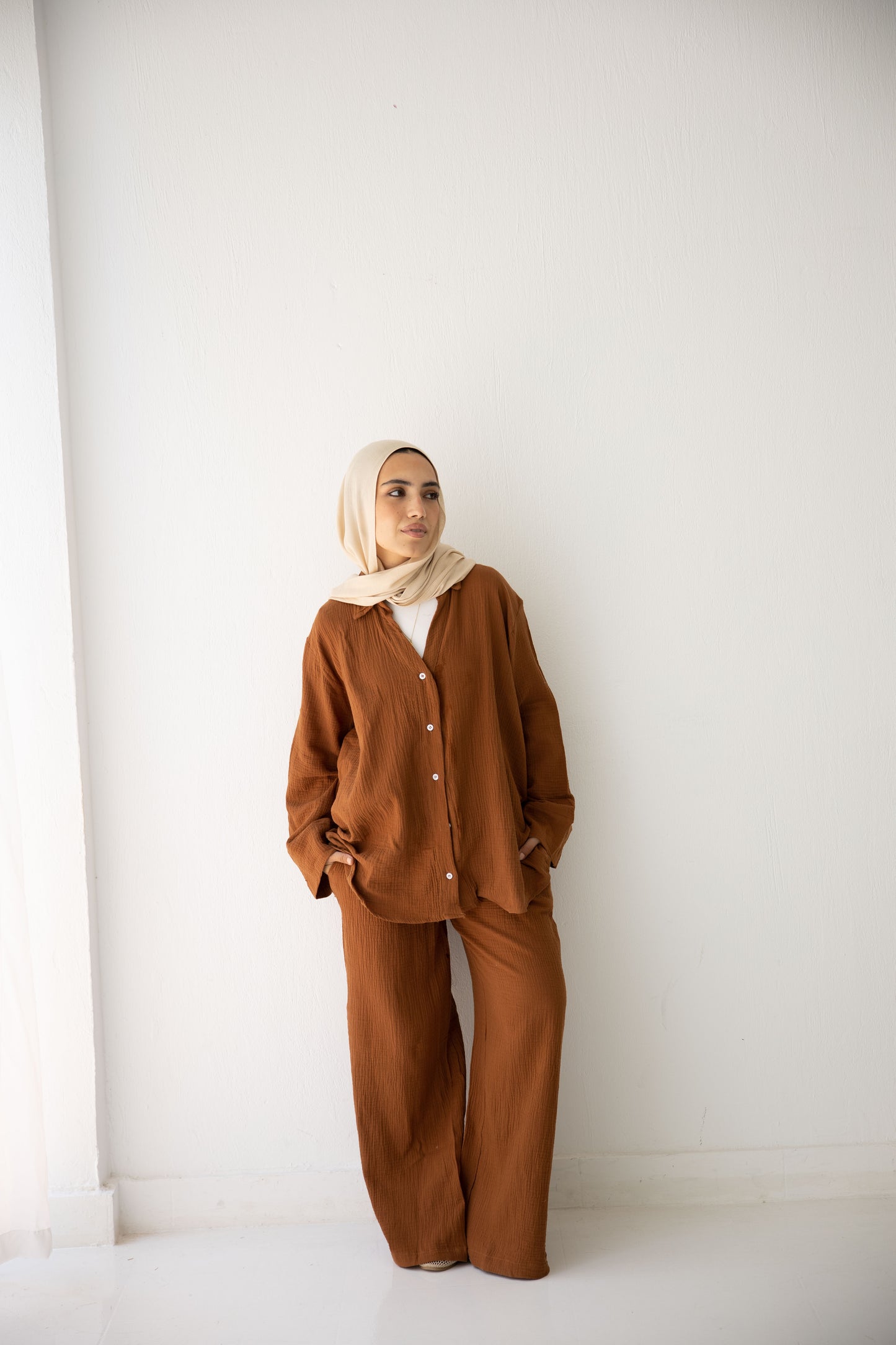 The breezy set in chocolate brown