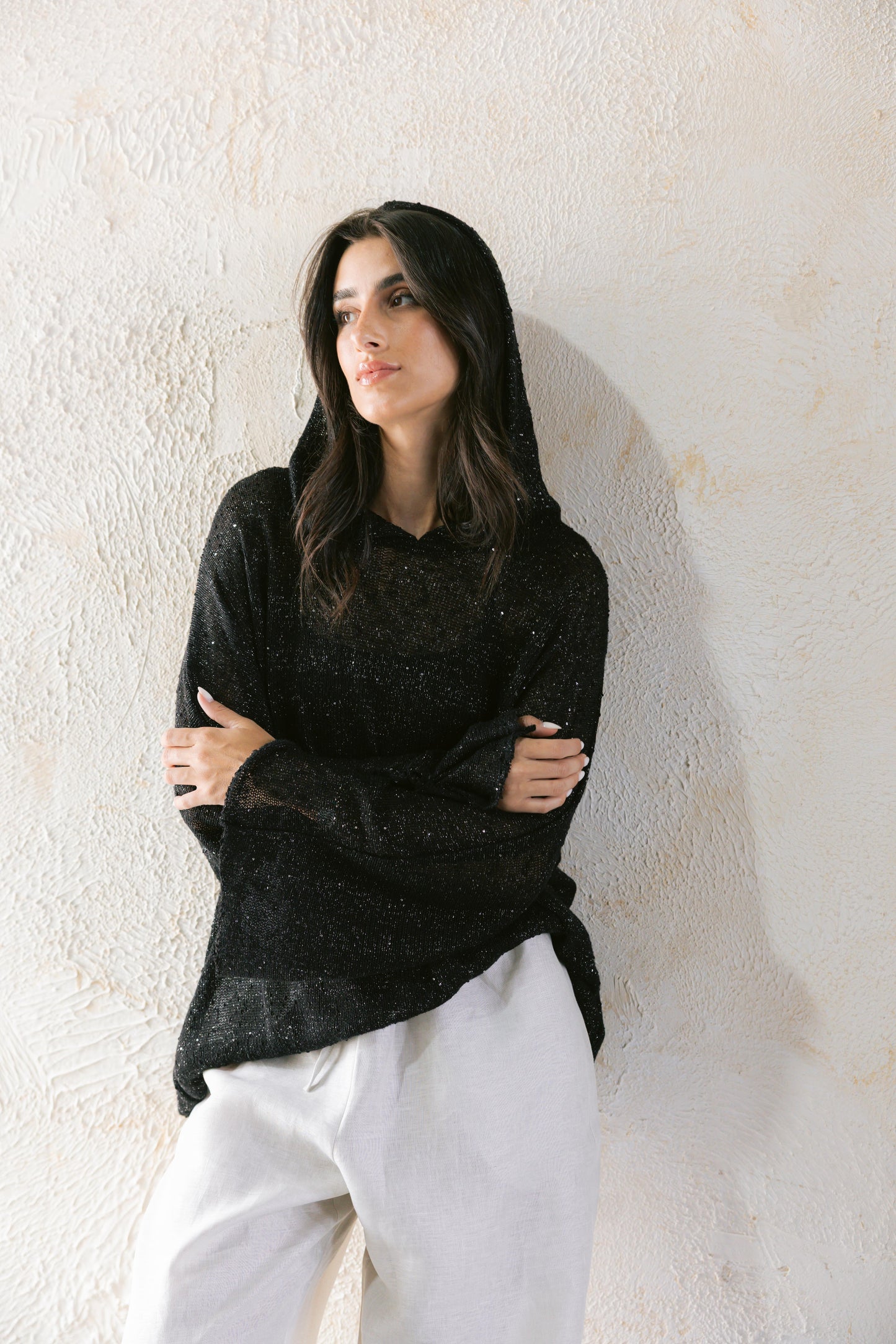 Midnight Crochet Top - Black