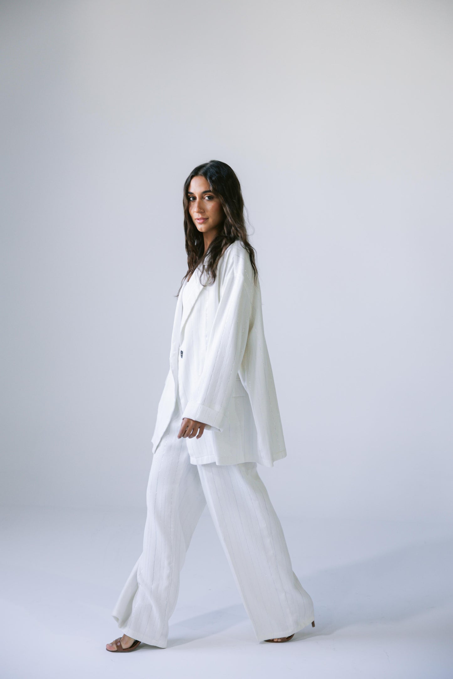 All That Glitter Linen Set - Silver