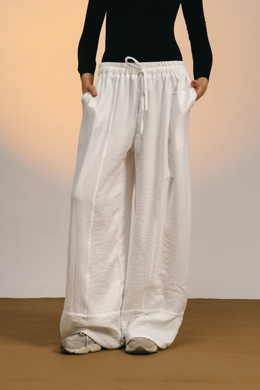 Whisper pants in white [ Non-Transparent ]