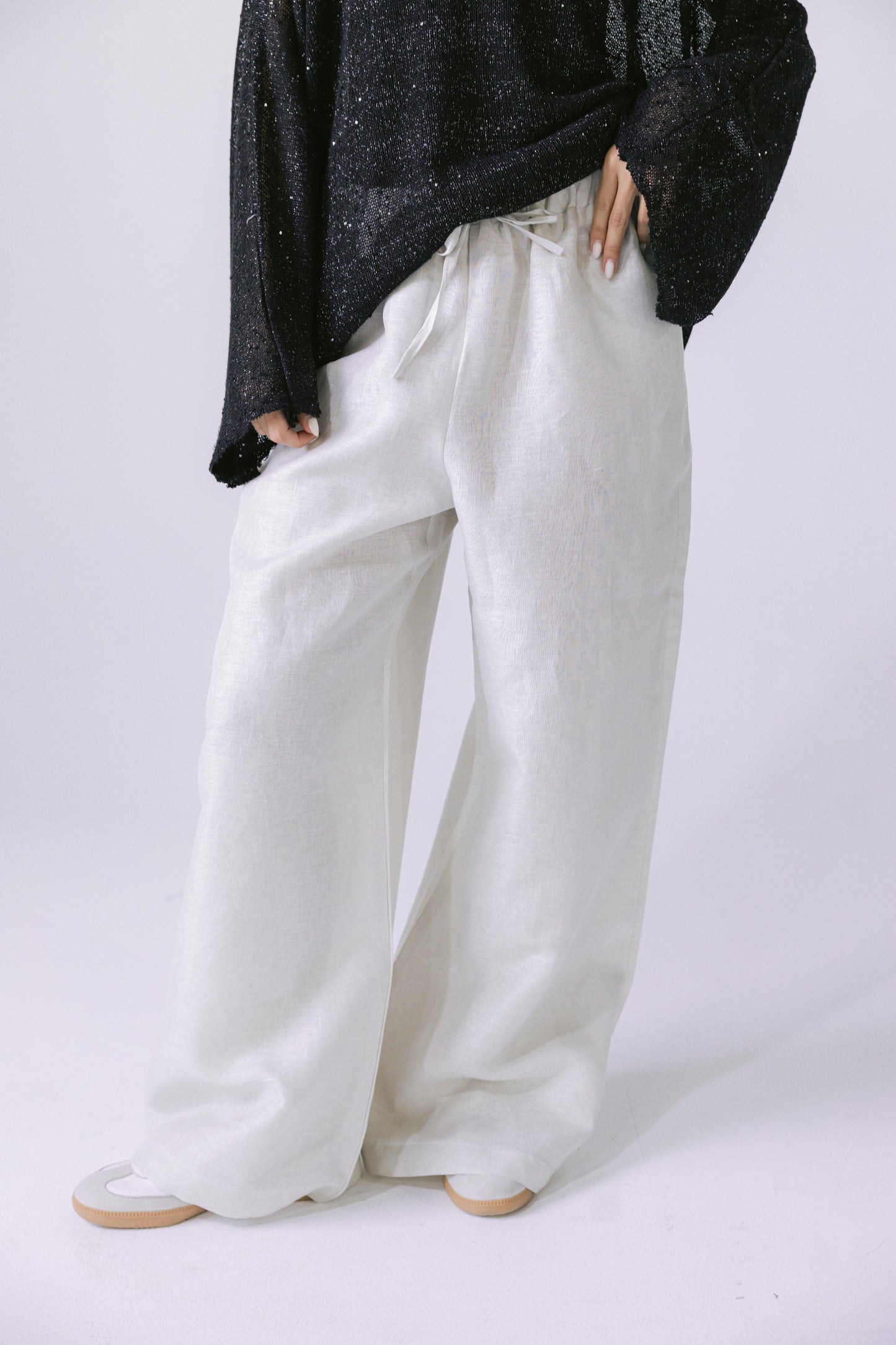 Pure Linen Pants - Greige