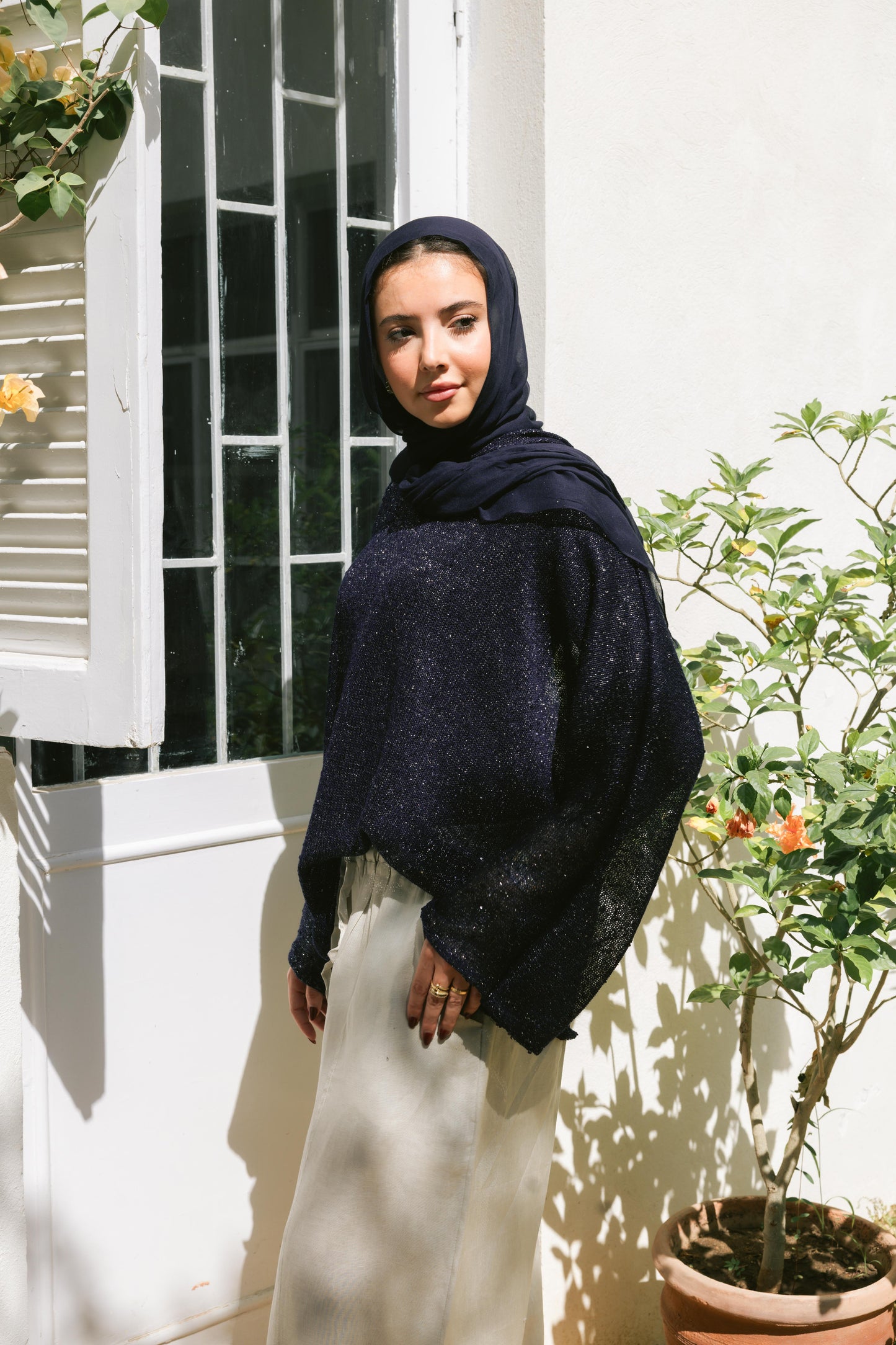 Midnight Crochet Top - Navy