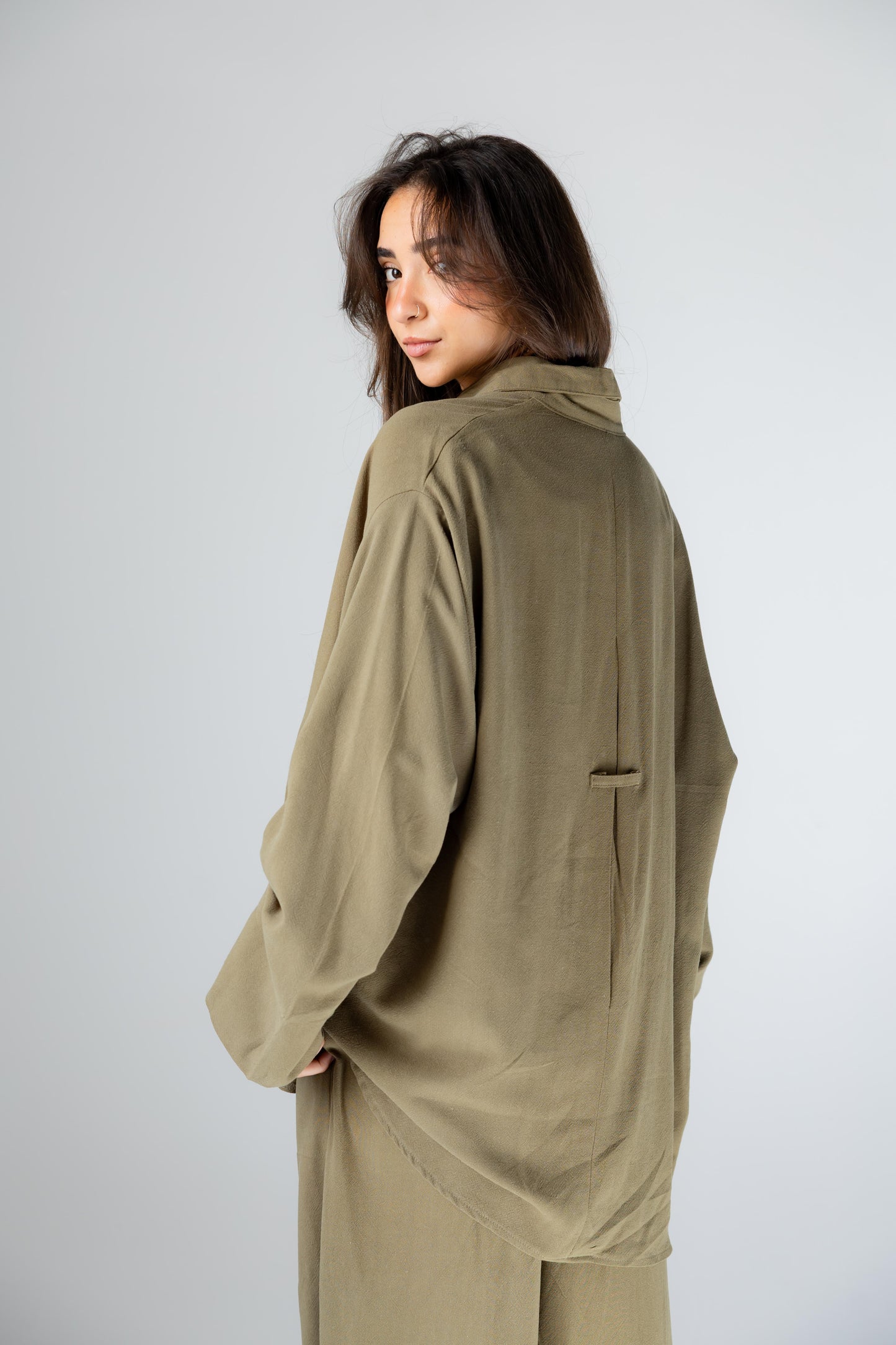 Soft Breeze Linen Set - Olive