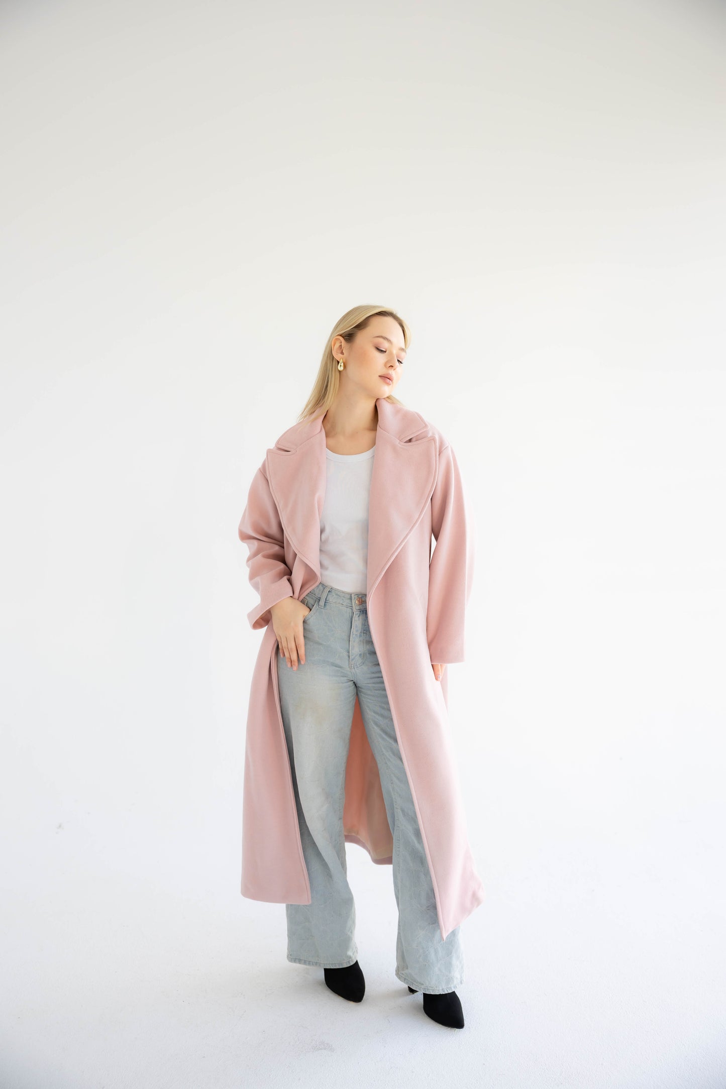 Snow Grace Coat In Blush