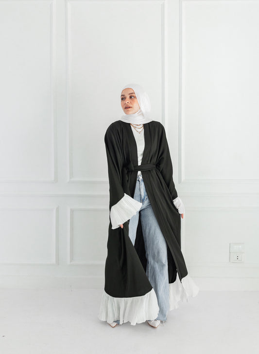 Grace Kaftan In Olive X White