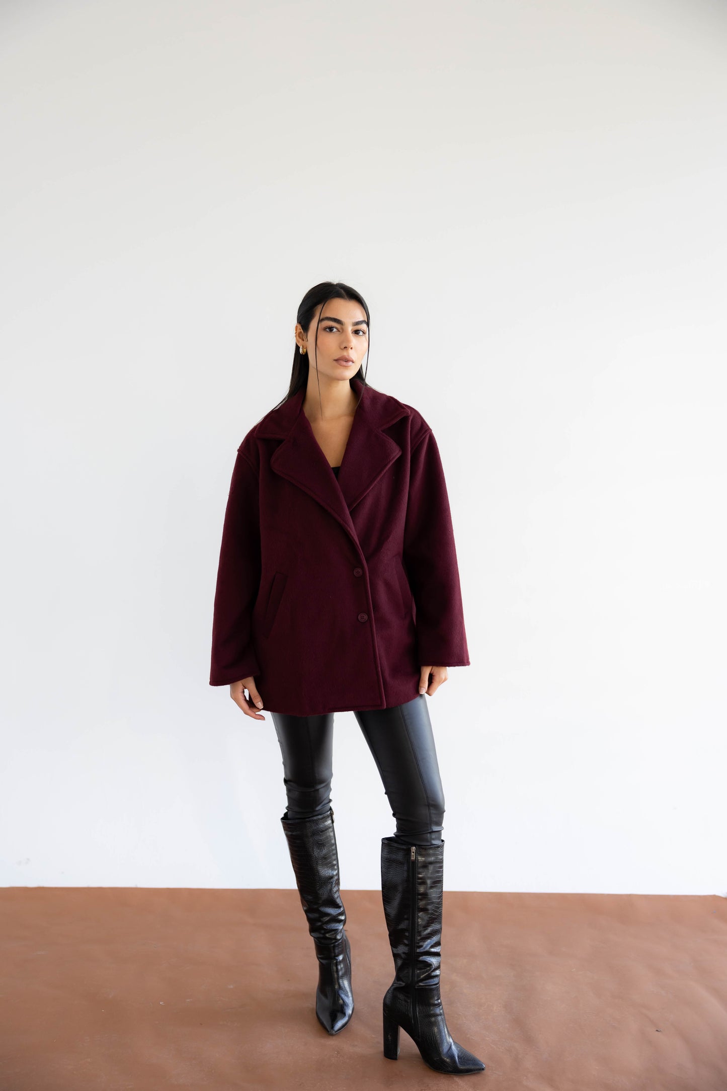 Fur Muse Jacket In Maroon