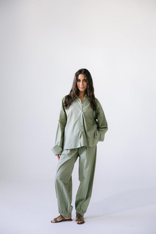 By The Beach Poplin Set - Sage Green