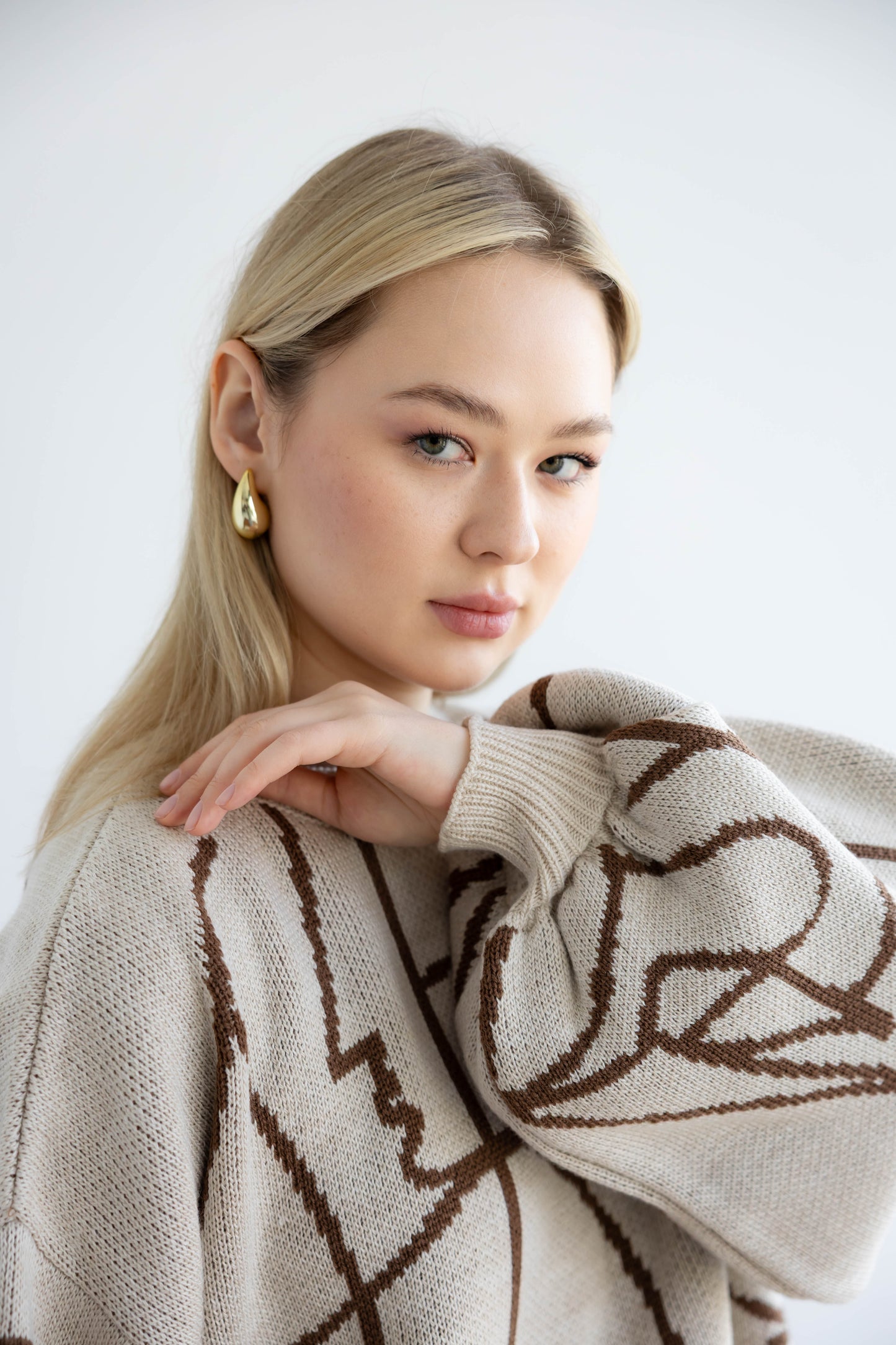 Boho Knit Sweater In Choco