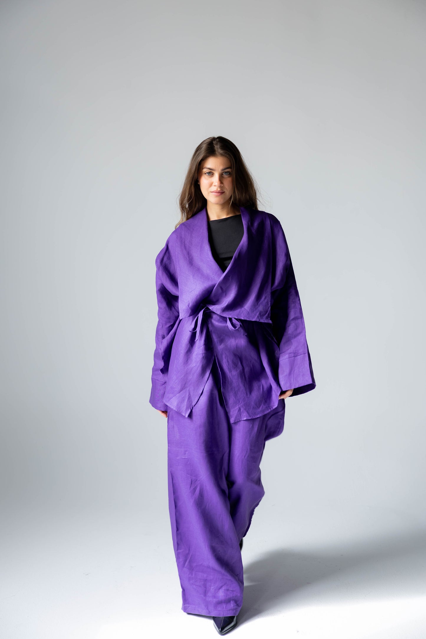 Pure Linen Essence Set In Deep Purple