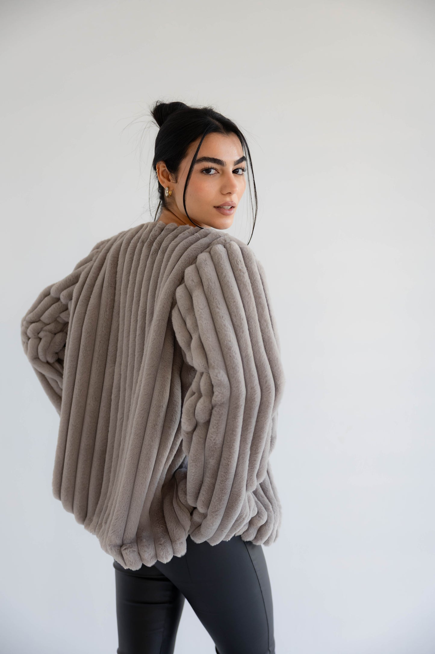 Wild Desire Fur Jacket In Greige [ Limited Edition ]