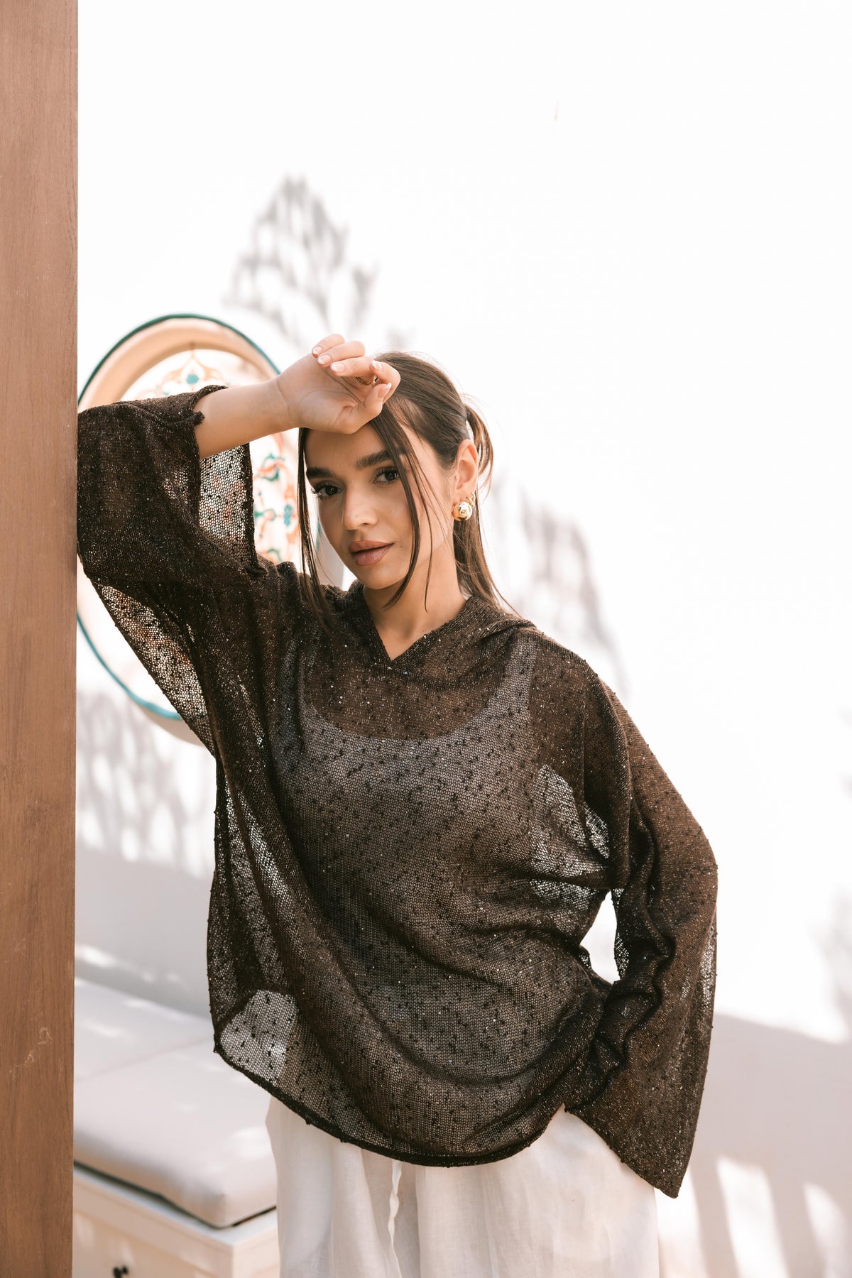 Midnight Crochet Top - Brown