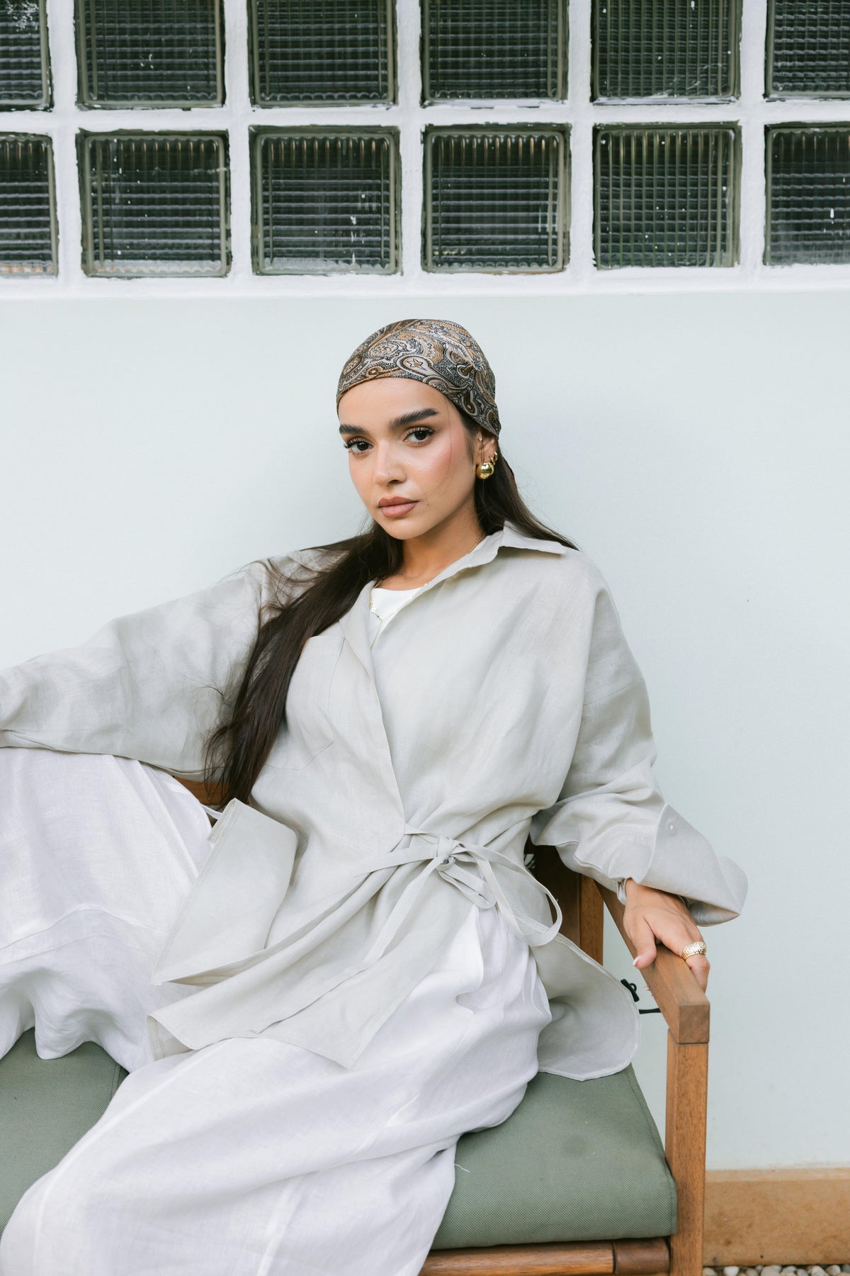Side Tie Linen Shirt - Griege