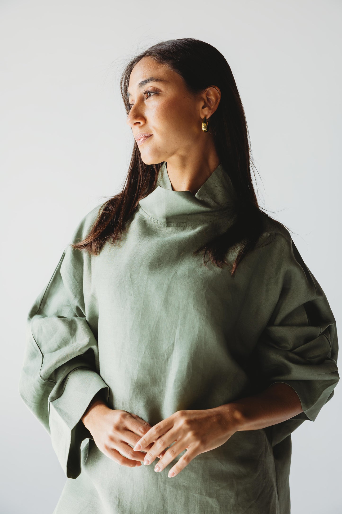 Pure Linen Luxe Drape - Olive