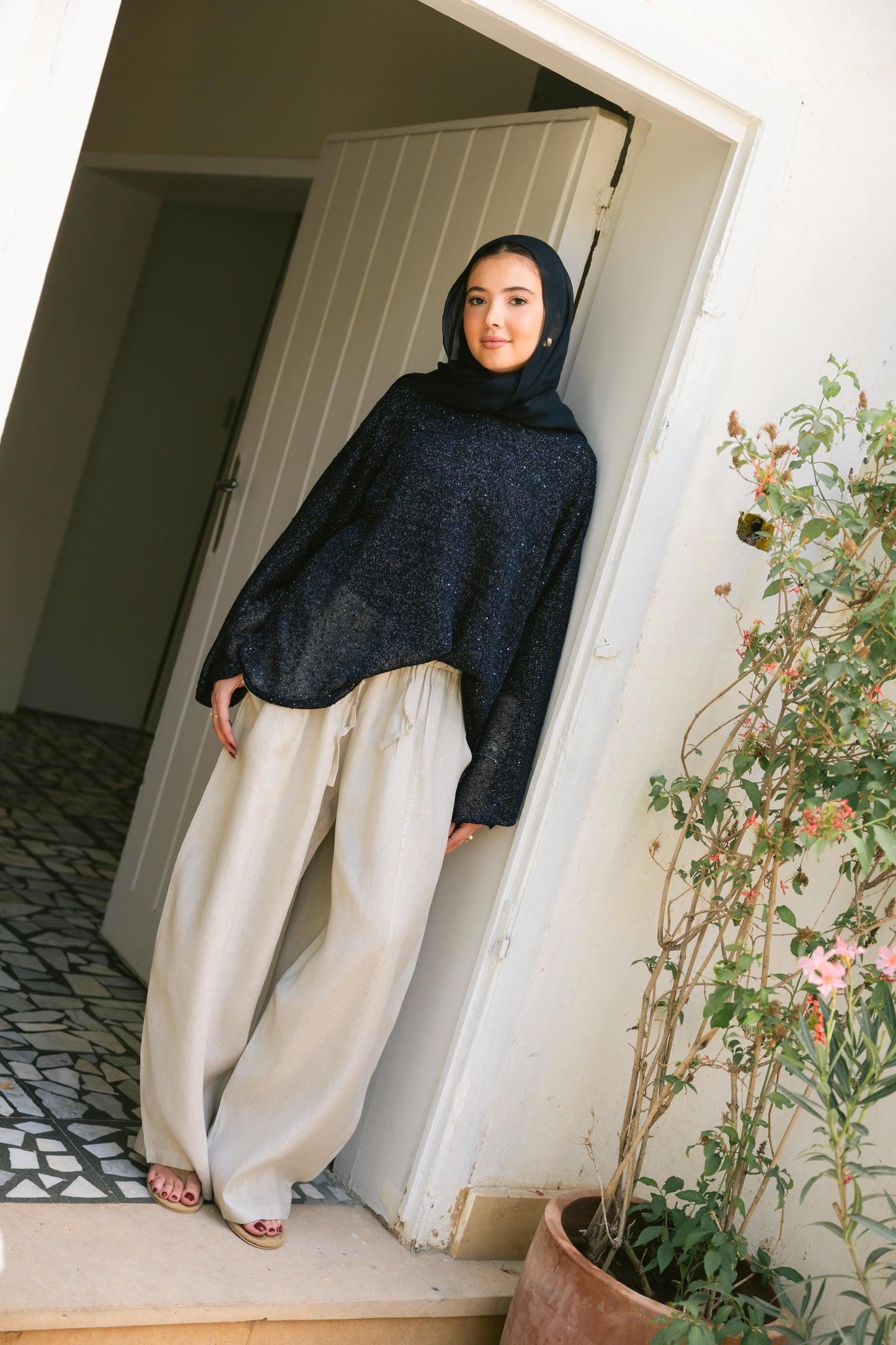 Midnight Crochet Top - Navy