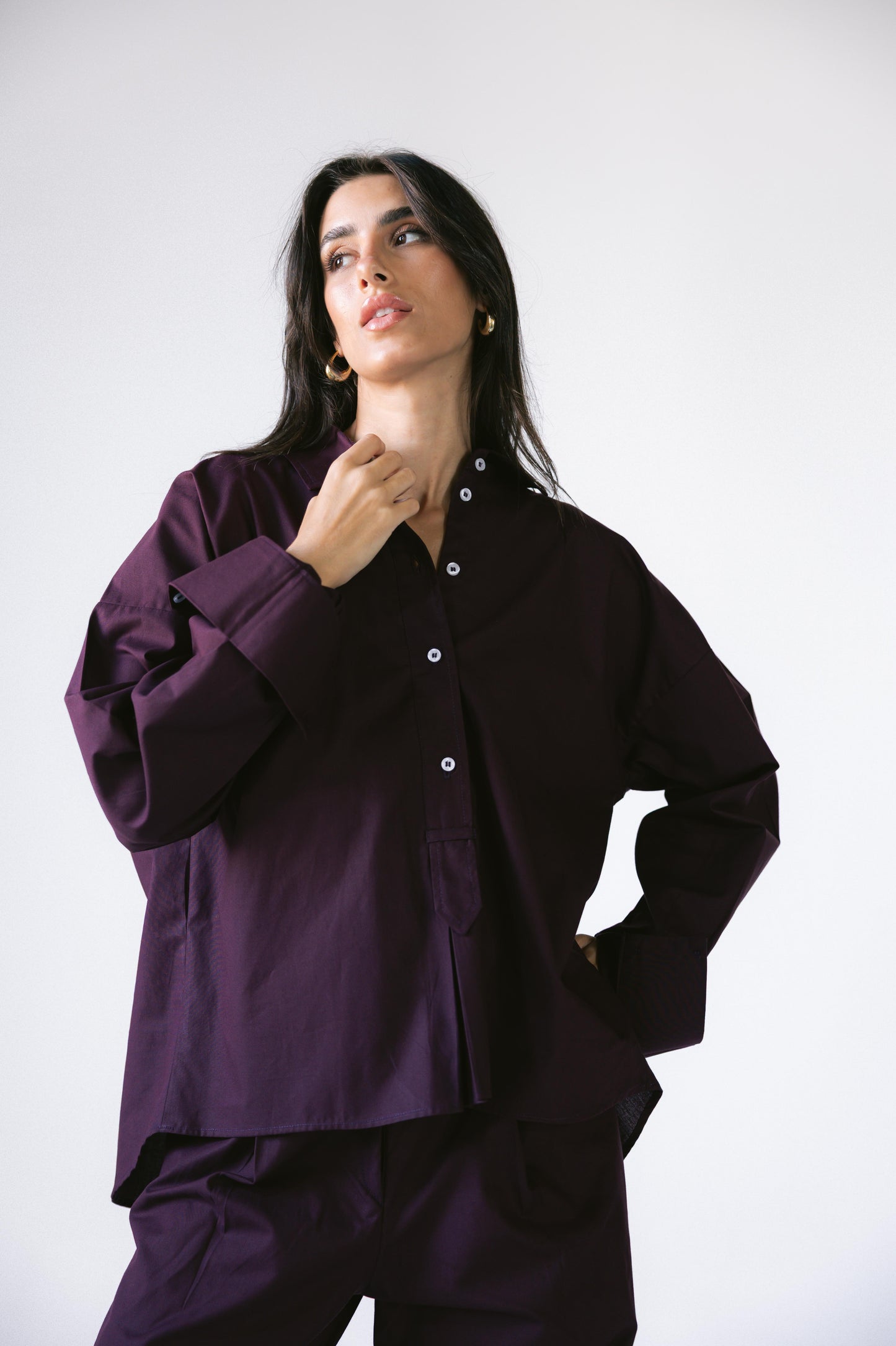 By The Beach Poplin Set - Velvet Grape