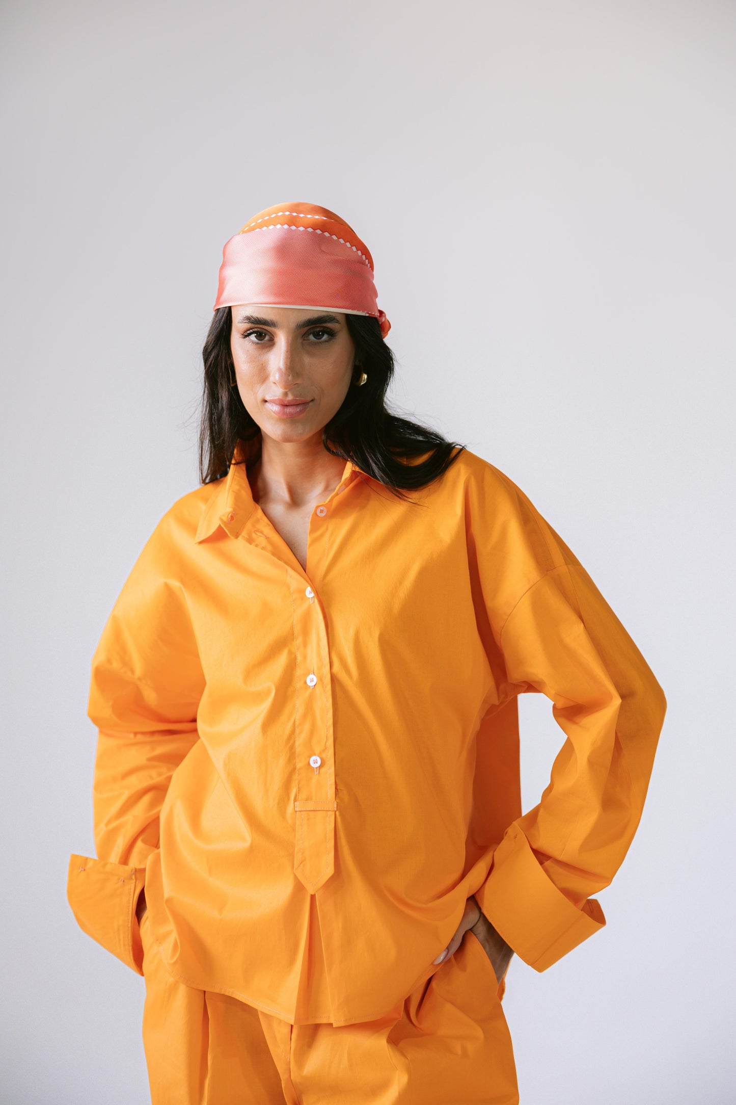 By The Beach Poplin Set - Tangerine