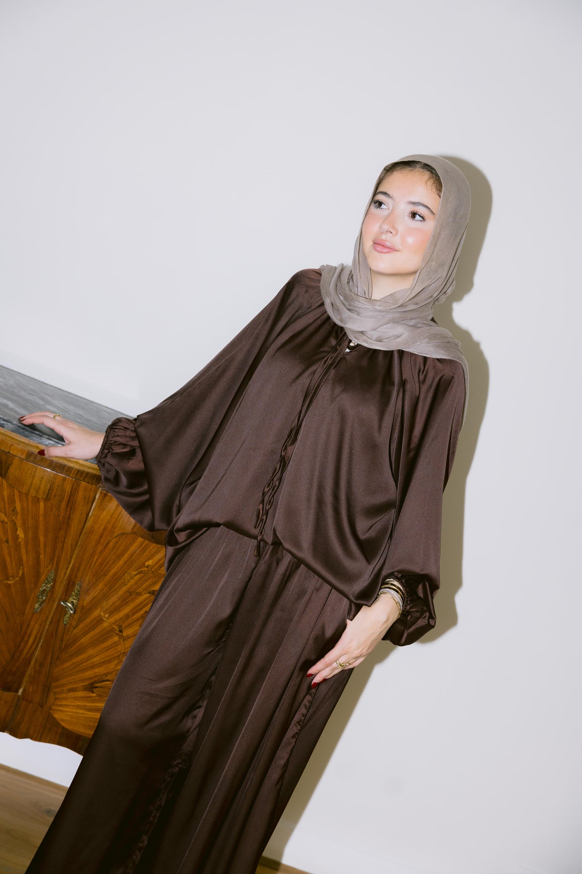 Satin Affair Set - Brown