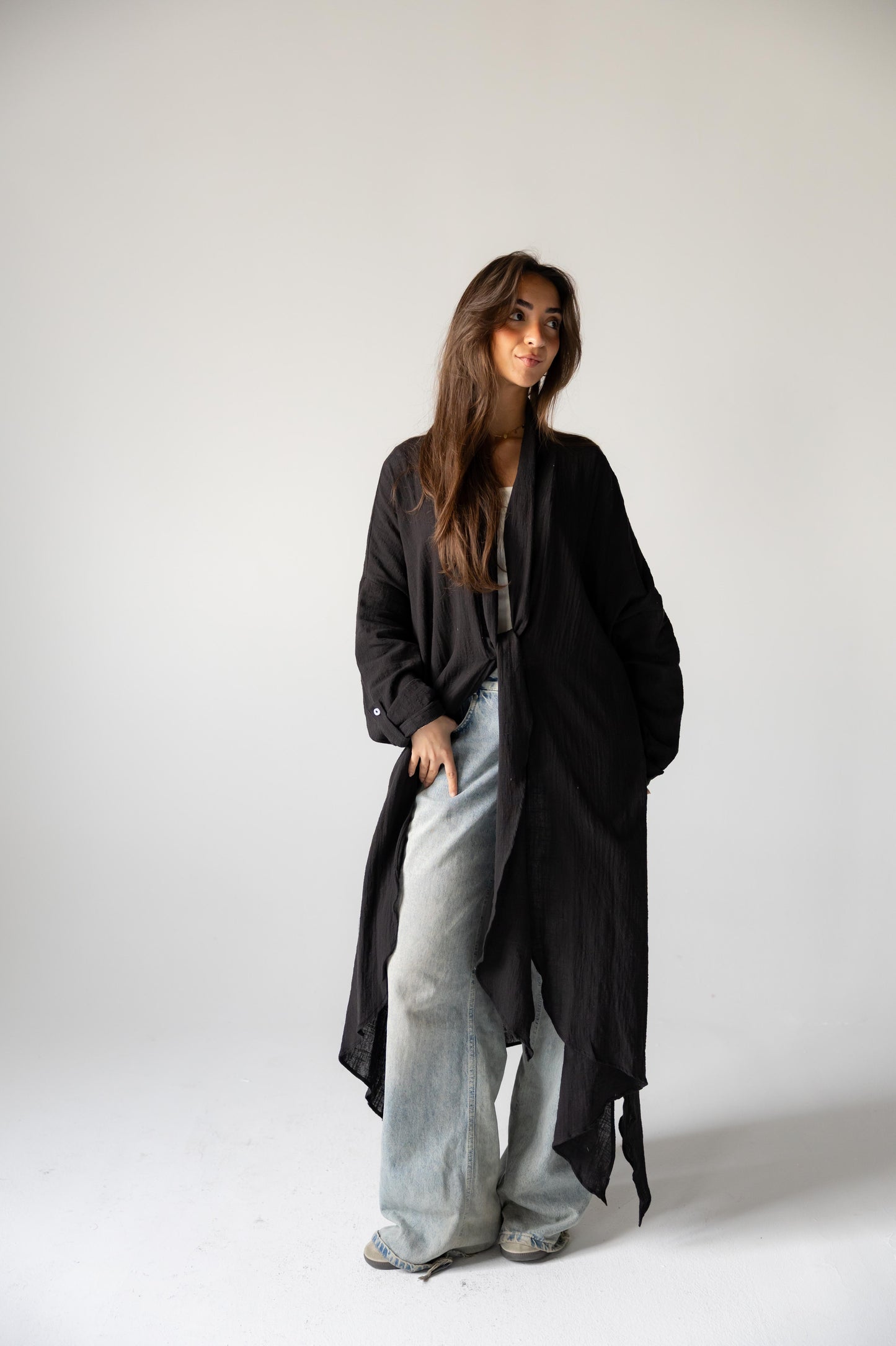 Sunset Flow Cardigan In Black