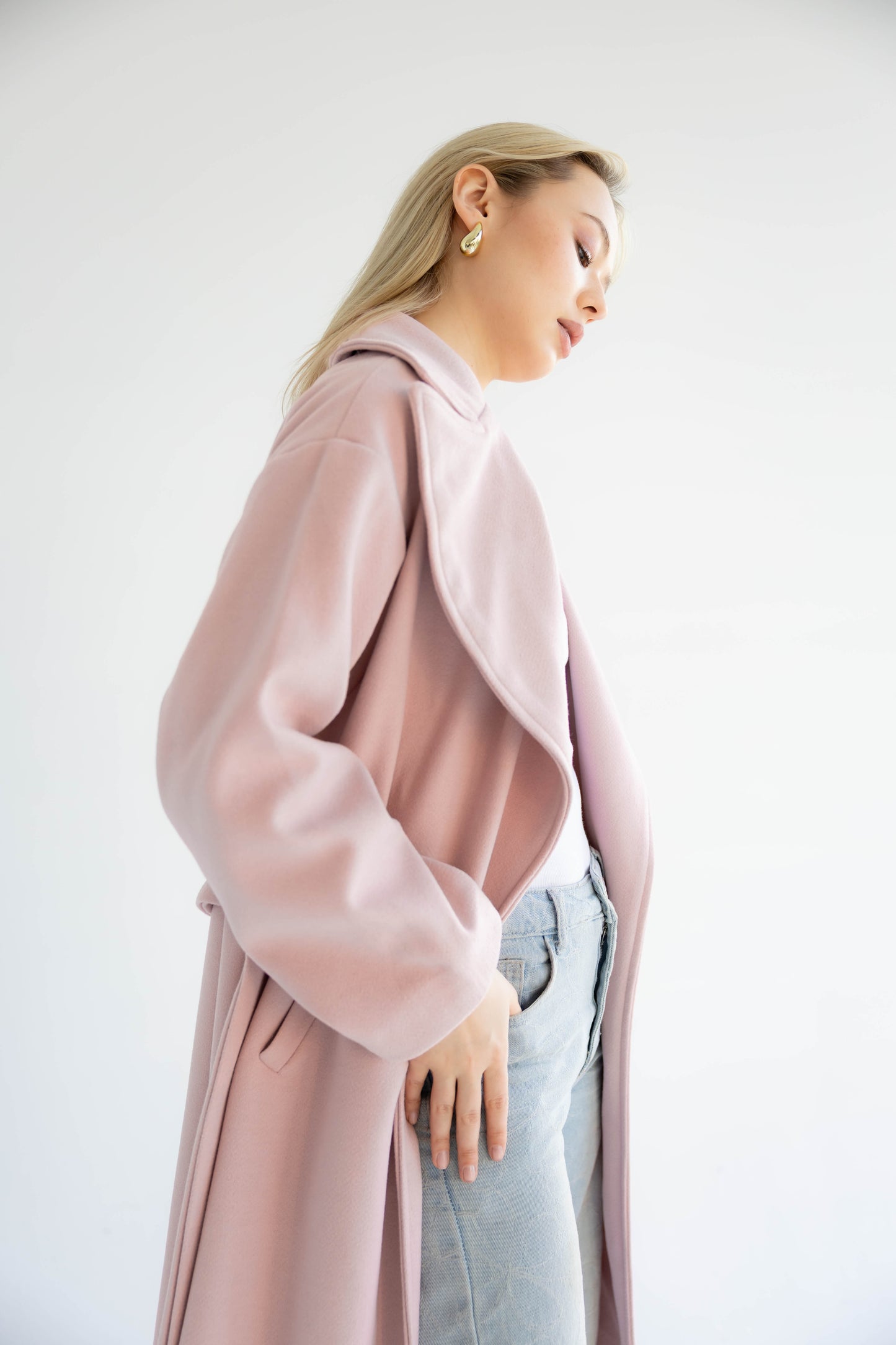 Snow Grace Coat In Blush