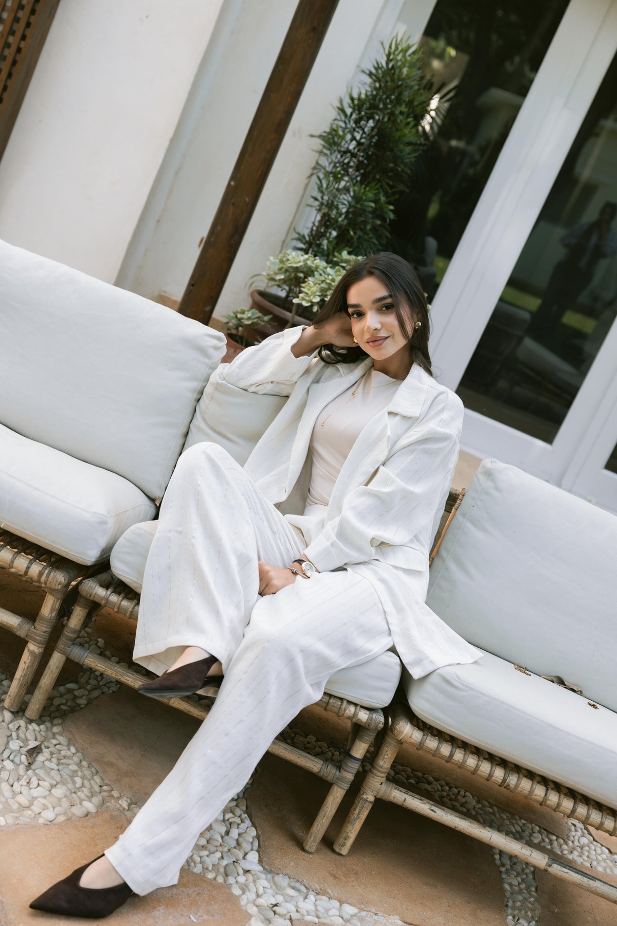 All That Glitter Linen Set - Champagne