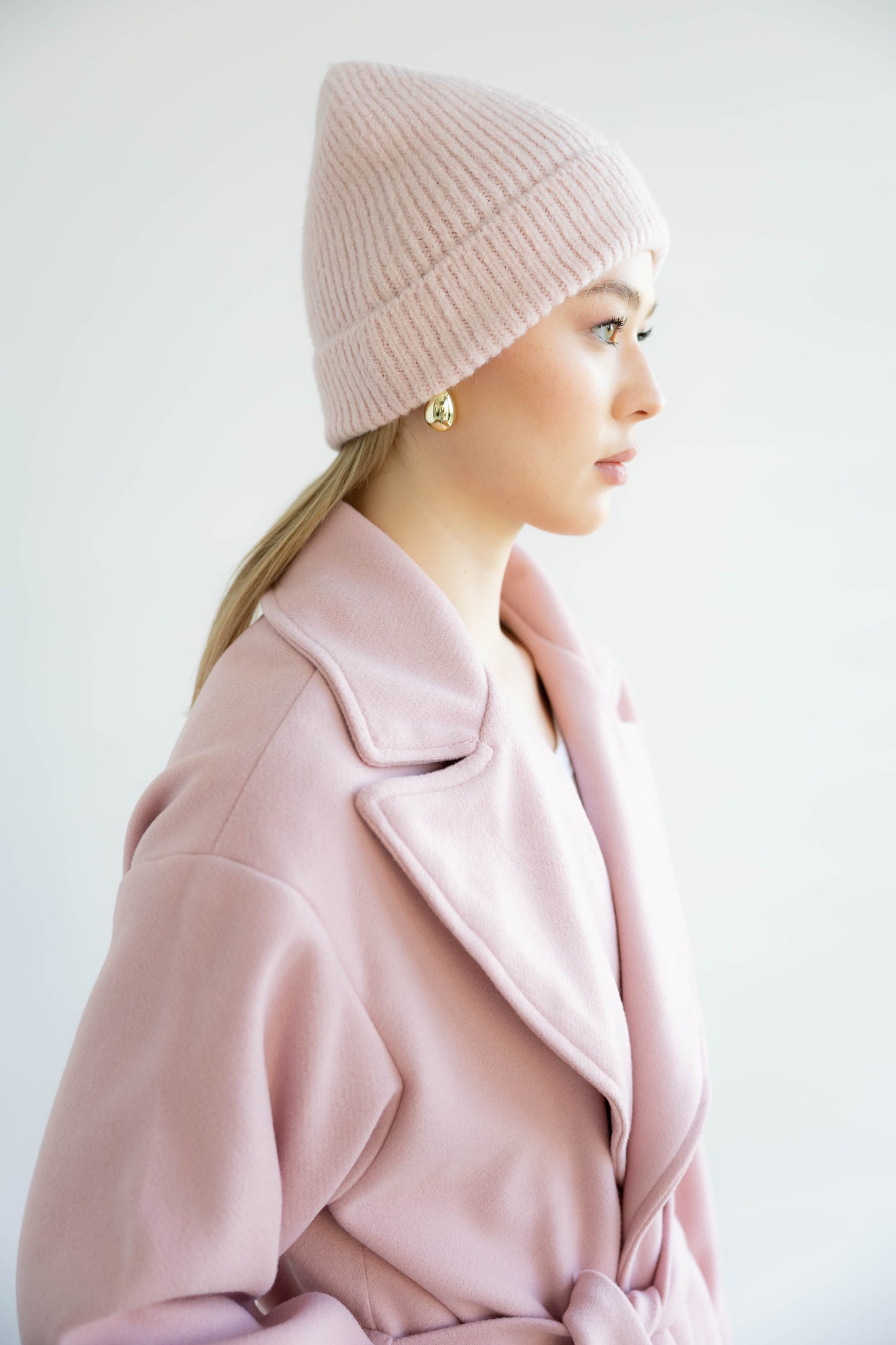 Snow Grace Coat In Blush