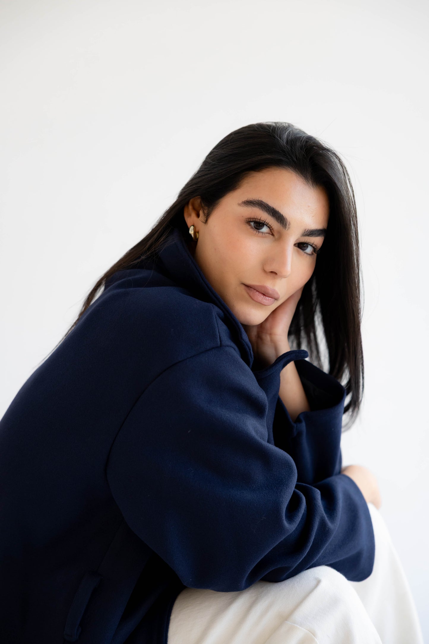 Snow Grace Coat In Navy