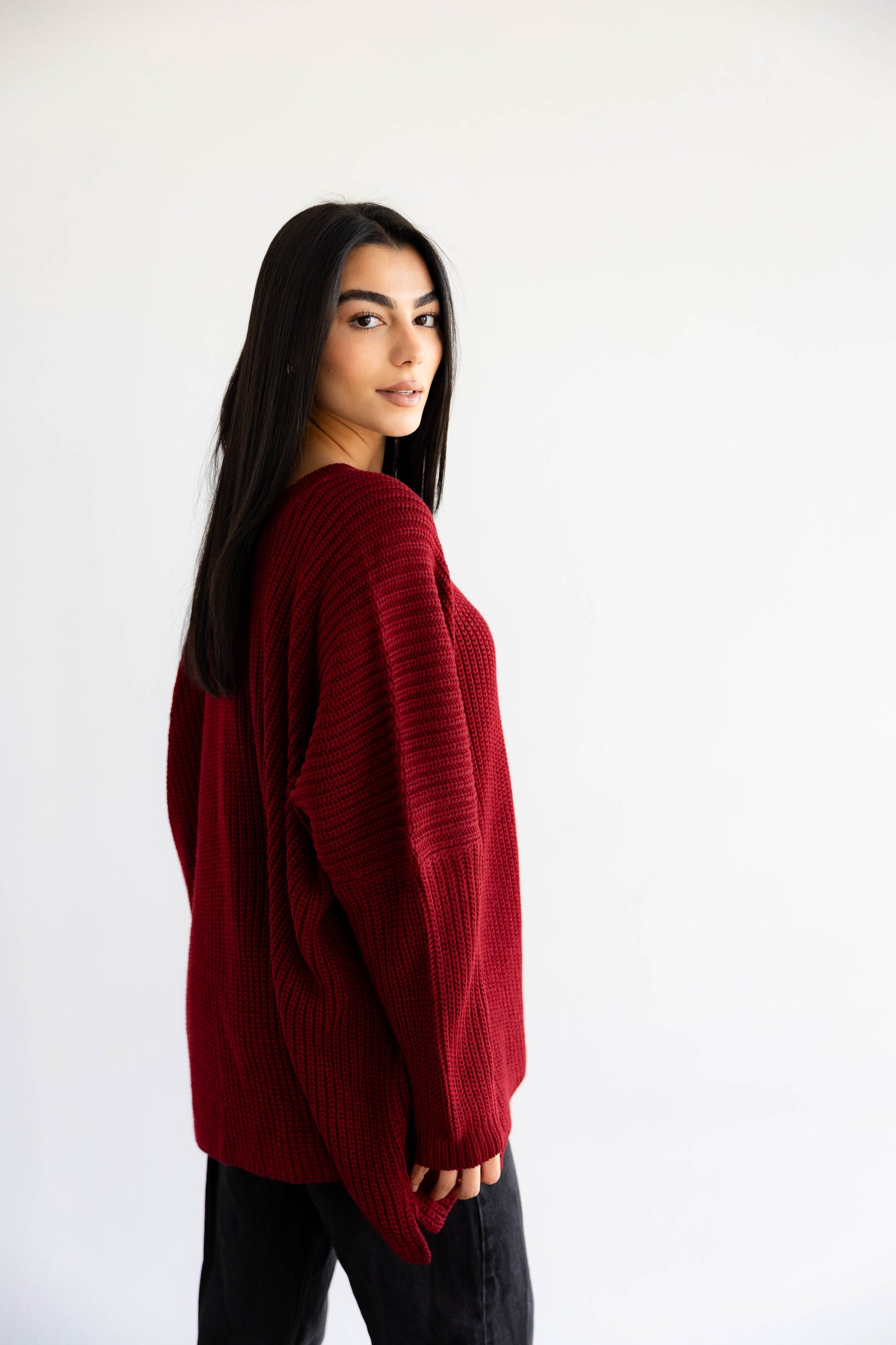 Bubblegum Knit Pullover In Ruby