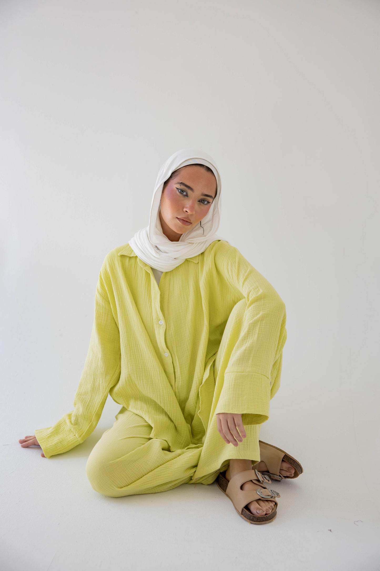 The breezy blouse in lime green