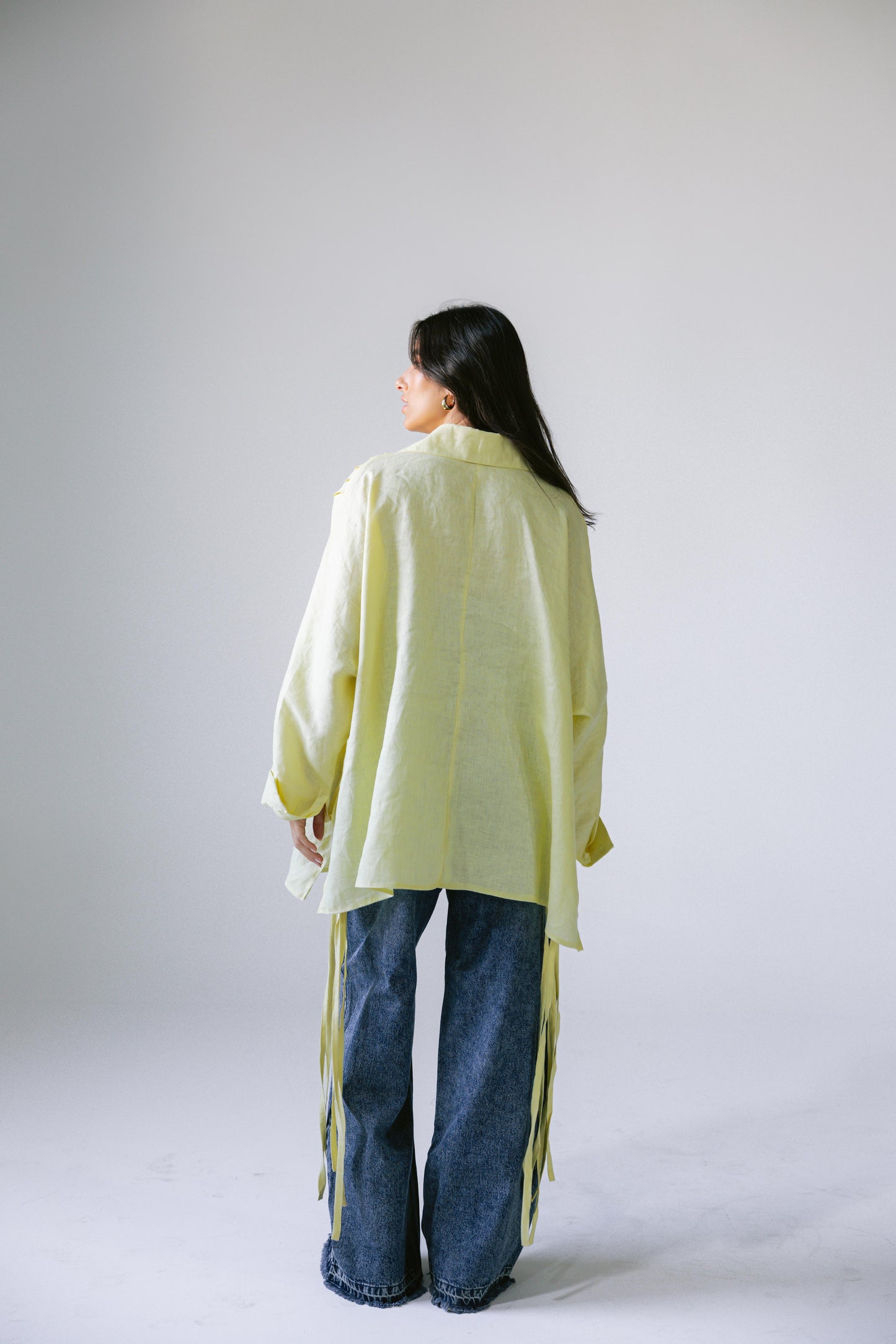 Summer Fringes Linen Shirt - Butter Yellow