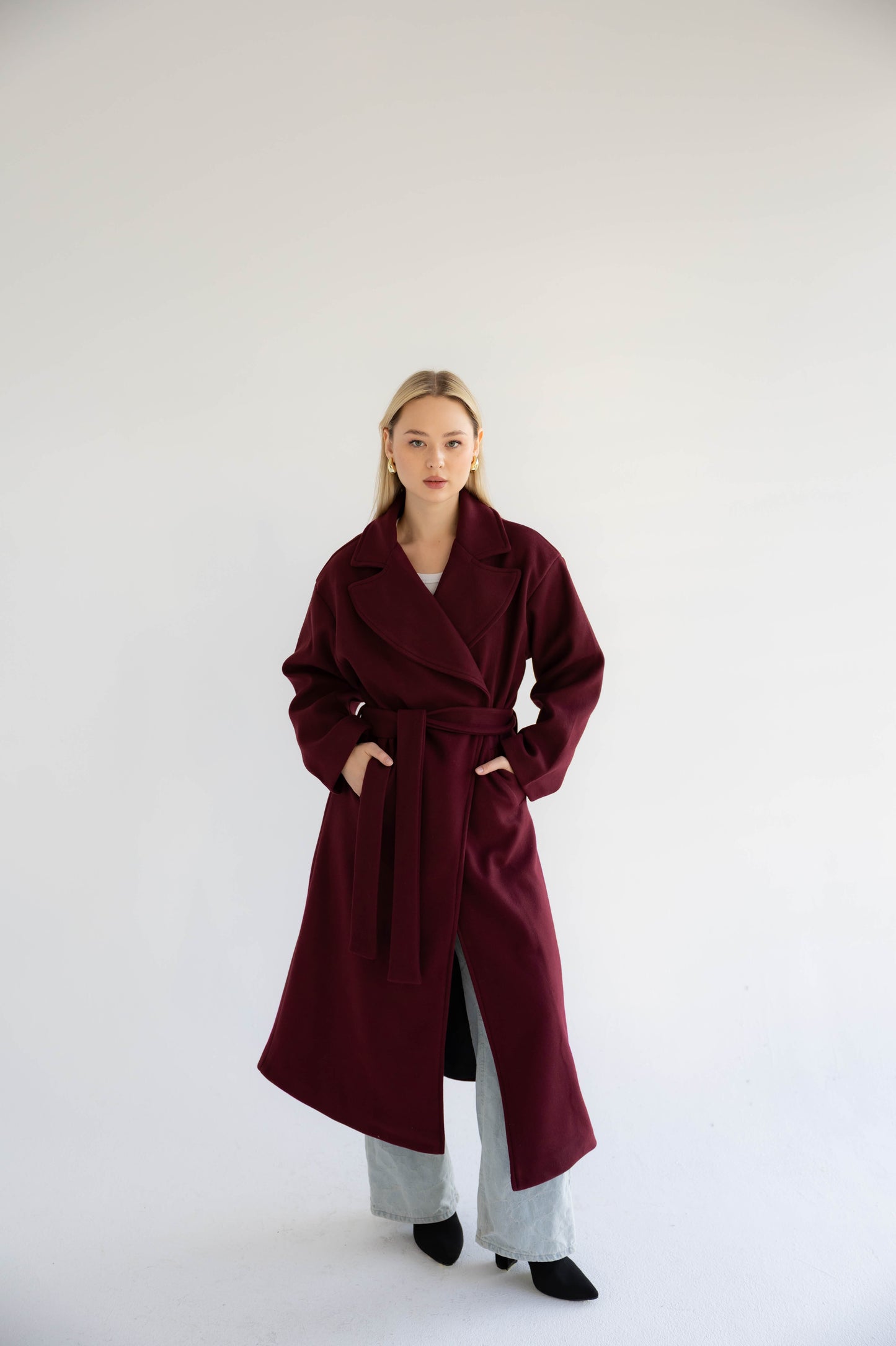 Snow Grace Coat In Mulberry