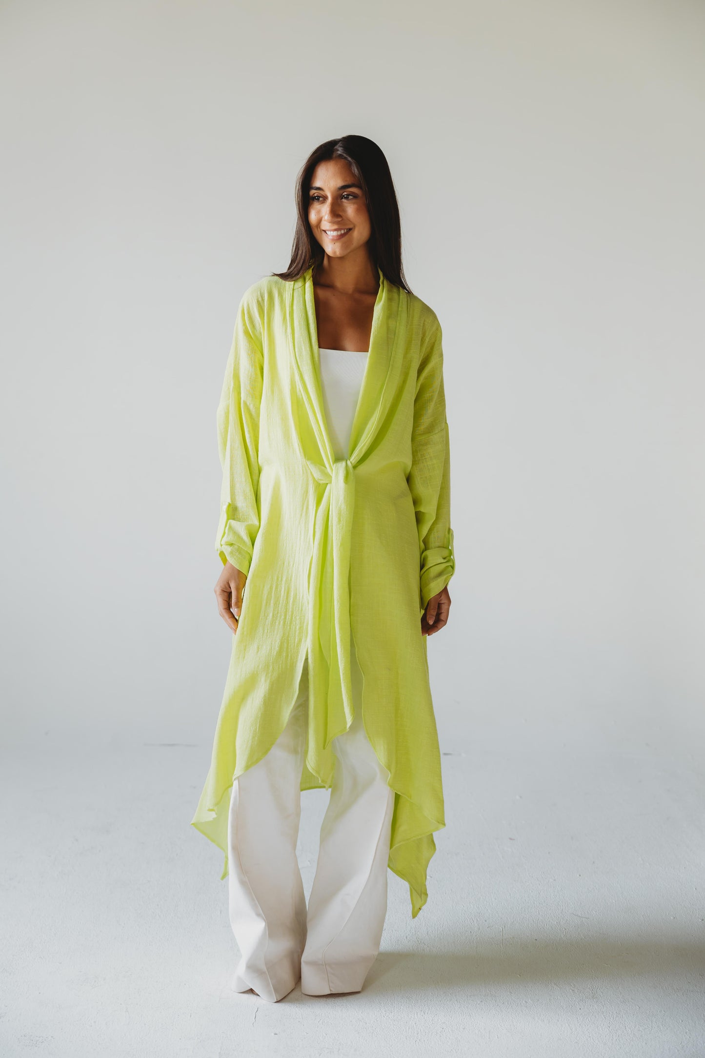 Sunset Flow Cardigan - Lime Green