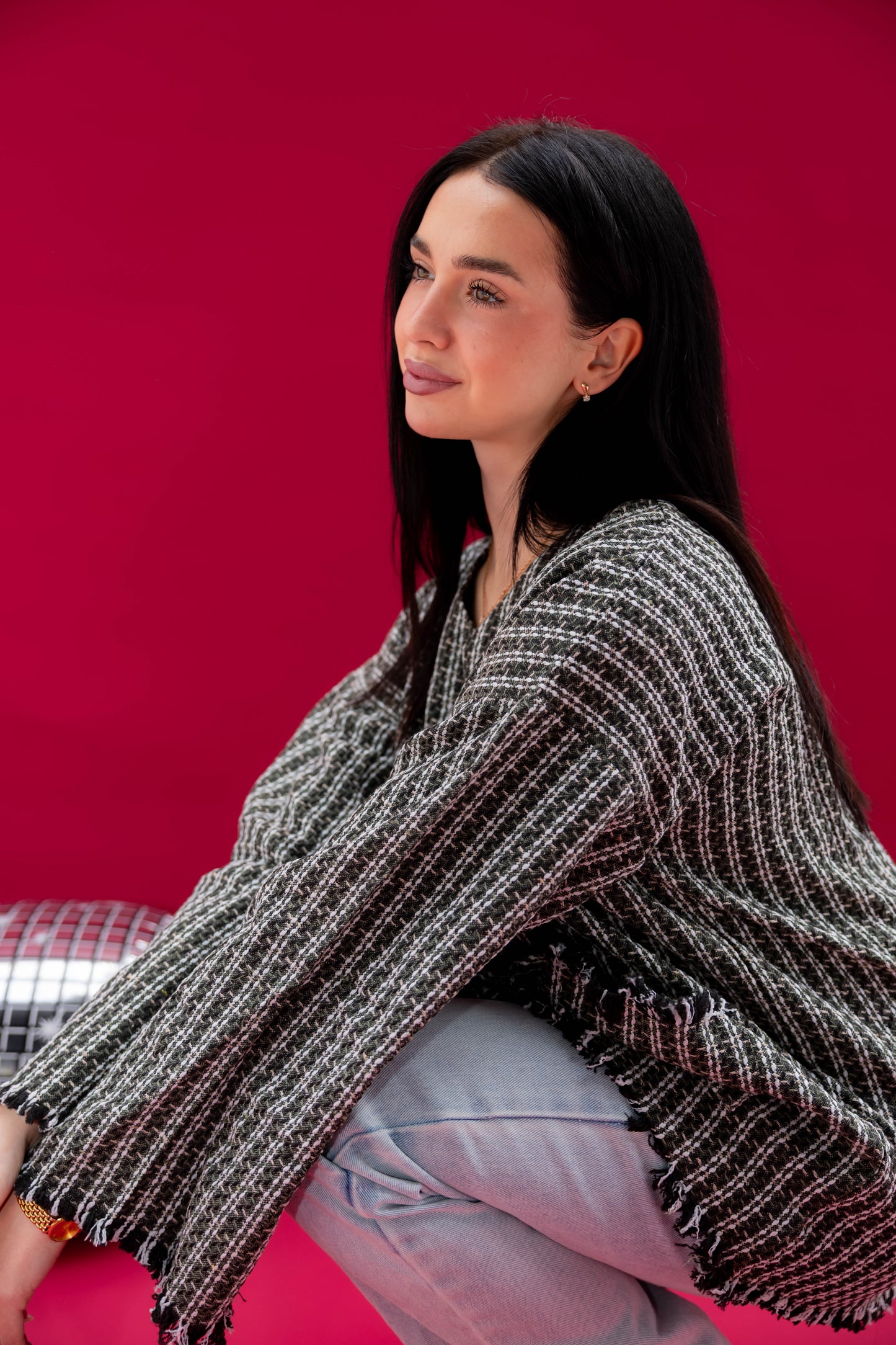 Fringed Tassel Top In Olive