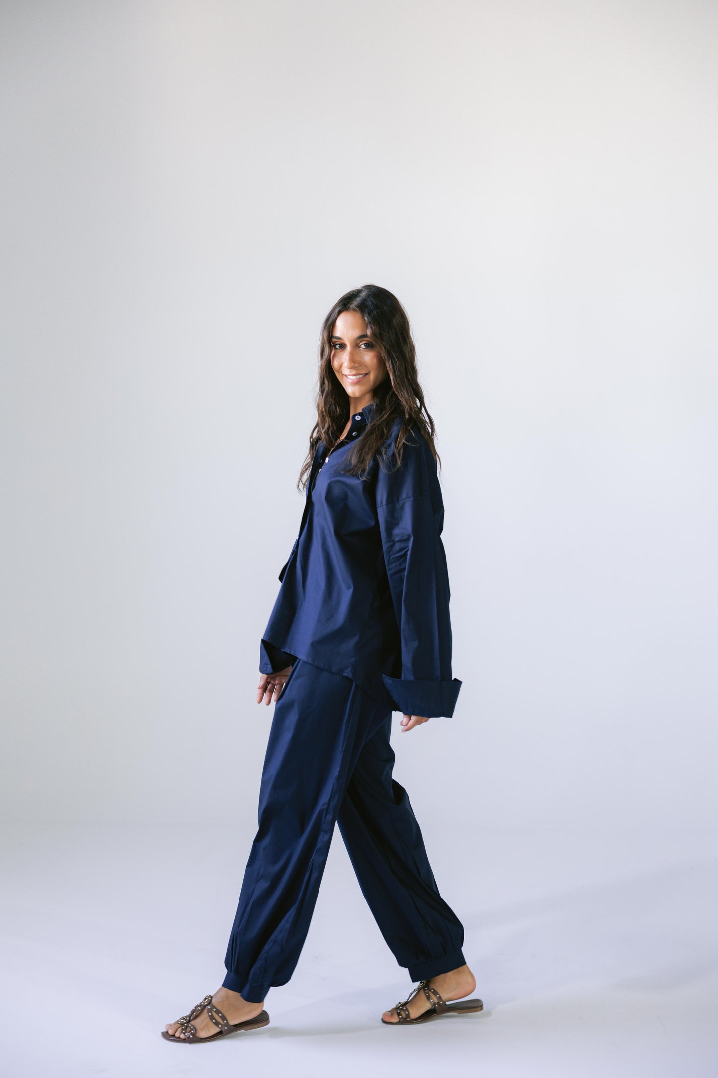 By The Beach Poplin Set - Blueberry