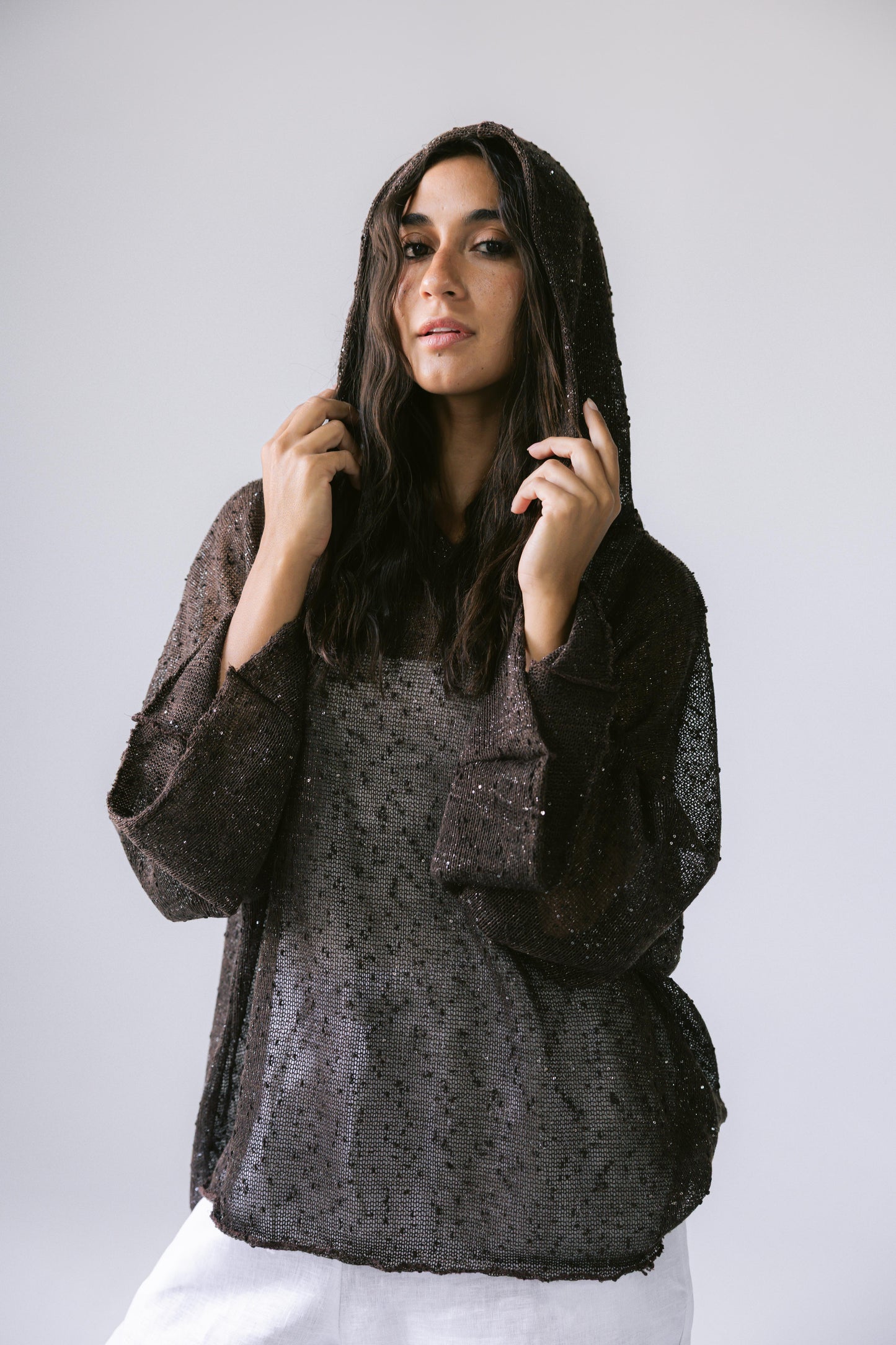 Midnight Crochet Top - Brown