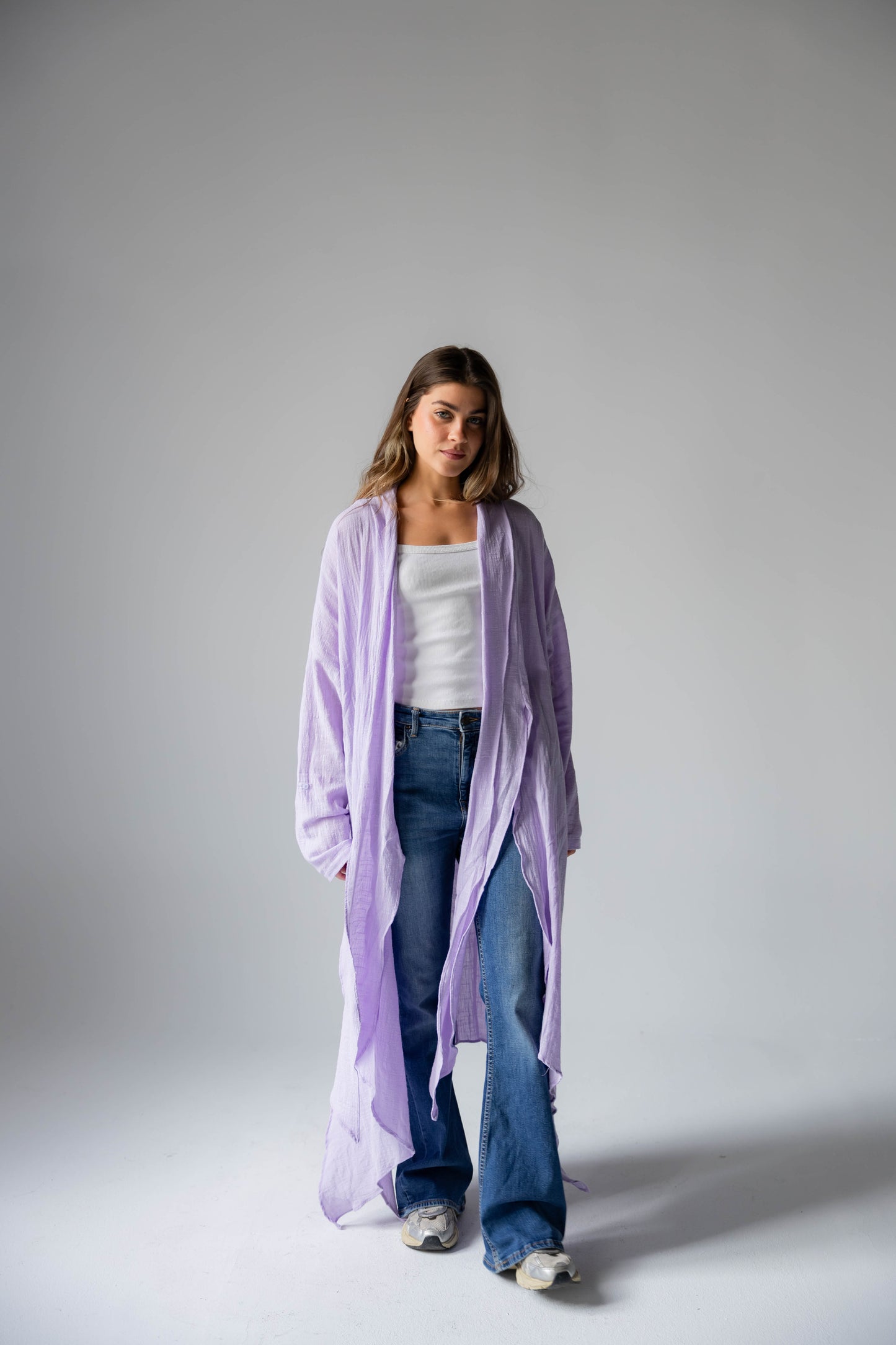 Sunset Flow Cardigan In Lavender