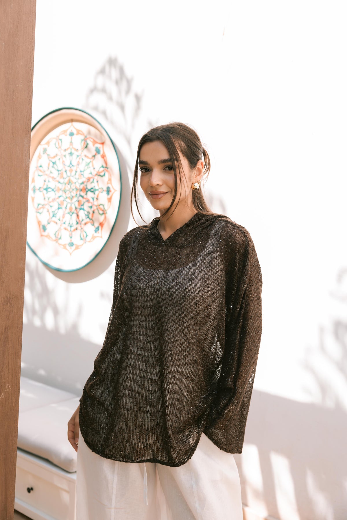 Midnight Crochet Top - Brown