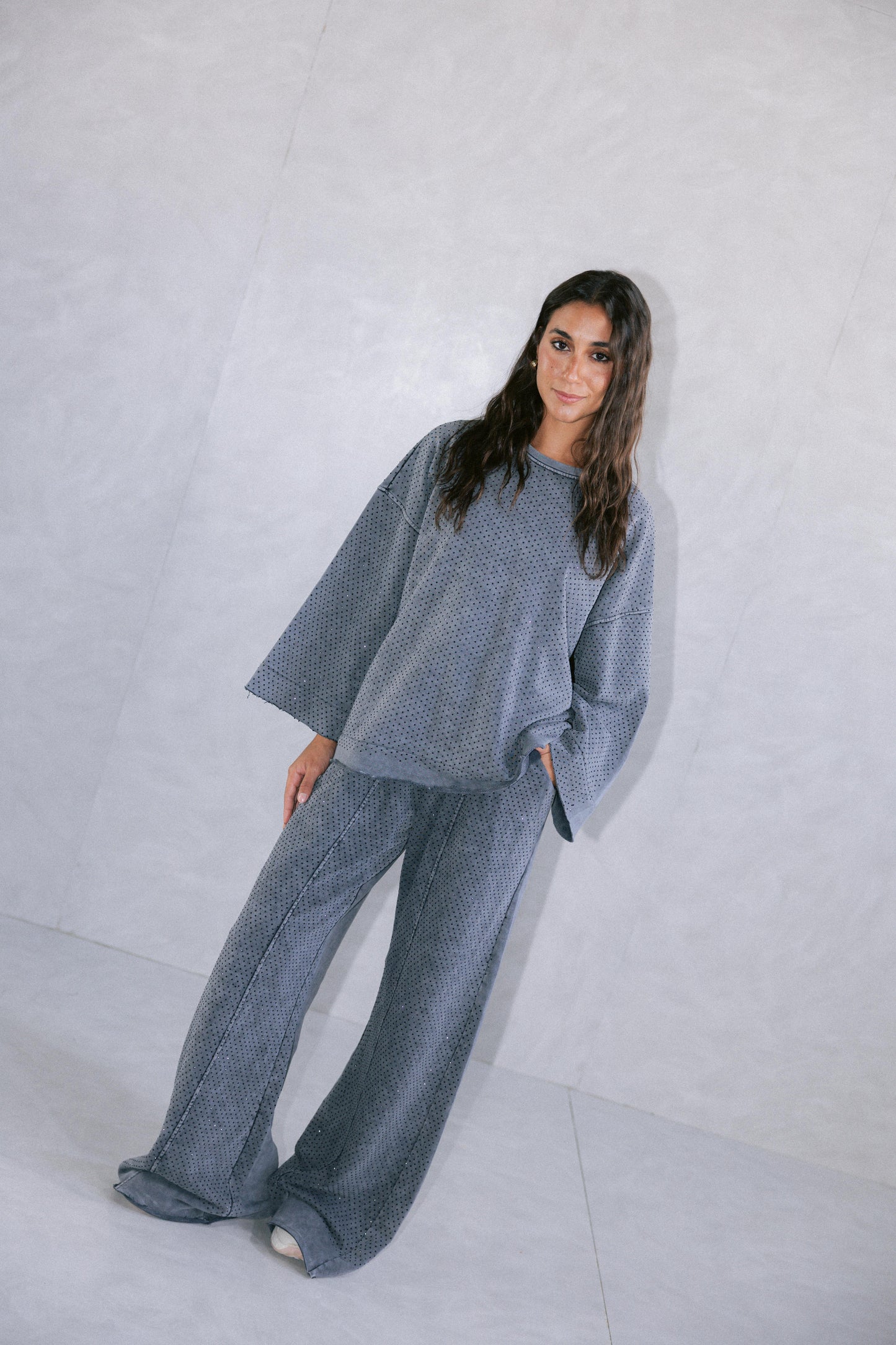 Relaxed Studded Set - Grey